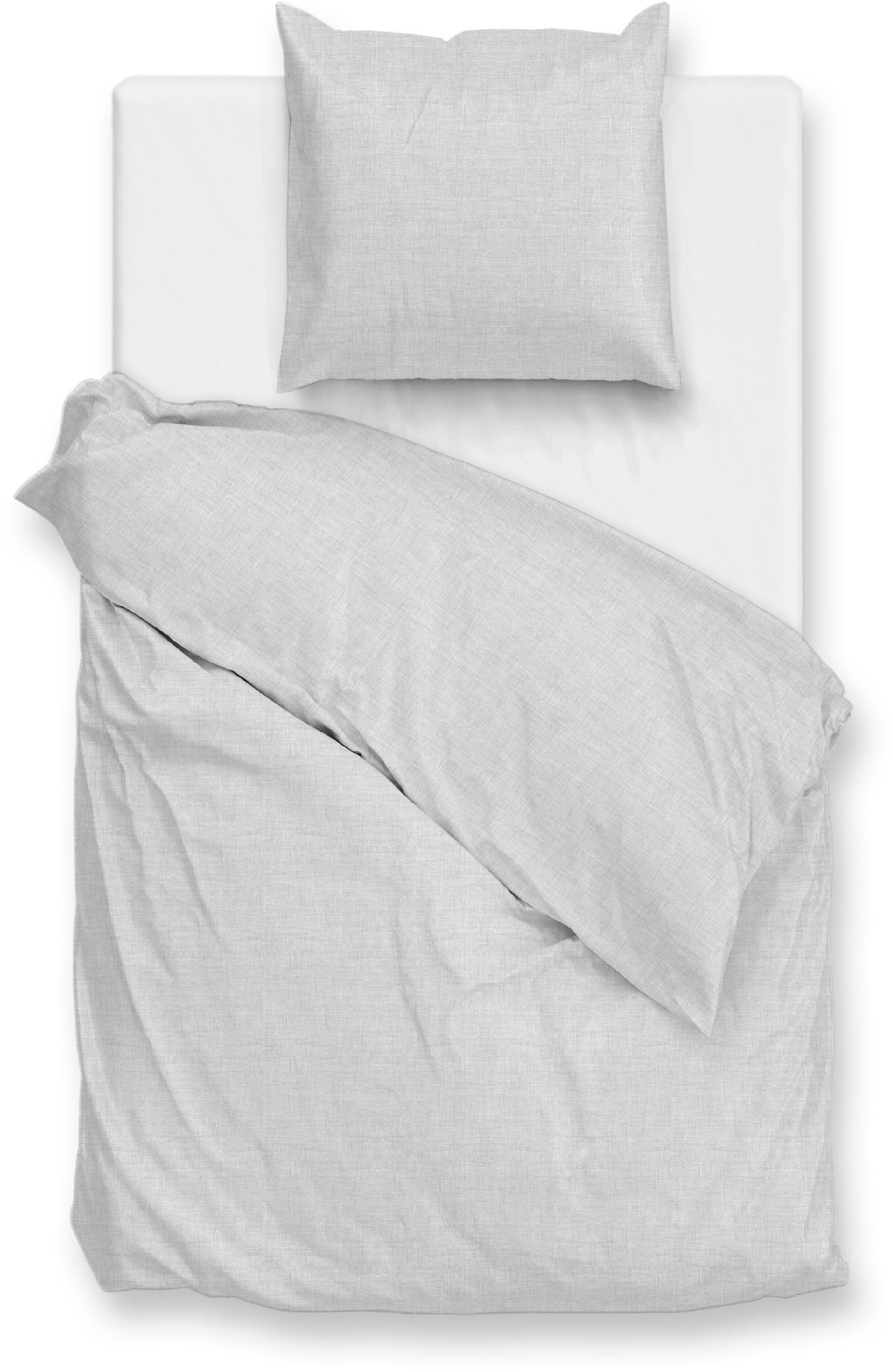 Bettwäsche ZO HOME, grau, Flanell, Obermaterial: 100% Baumwolle, Bettwäsche, "Flanella-di-Lino", Bettwäsche aus 100% Baumwolle, hochwertiges Flanell