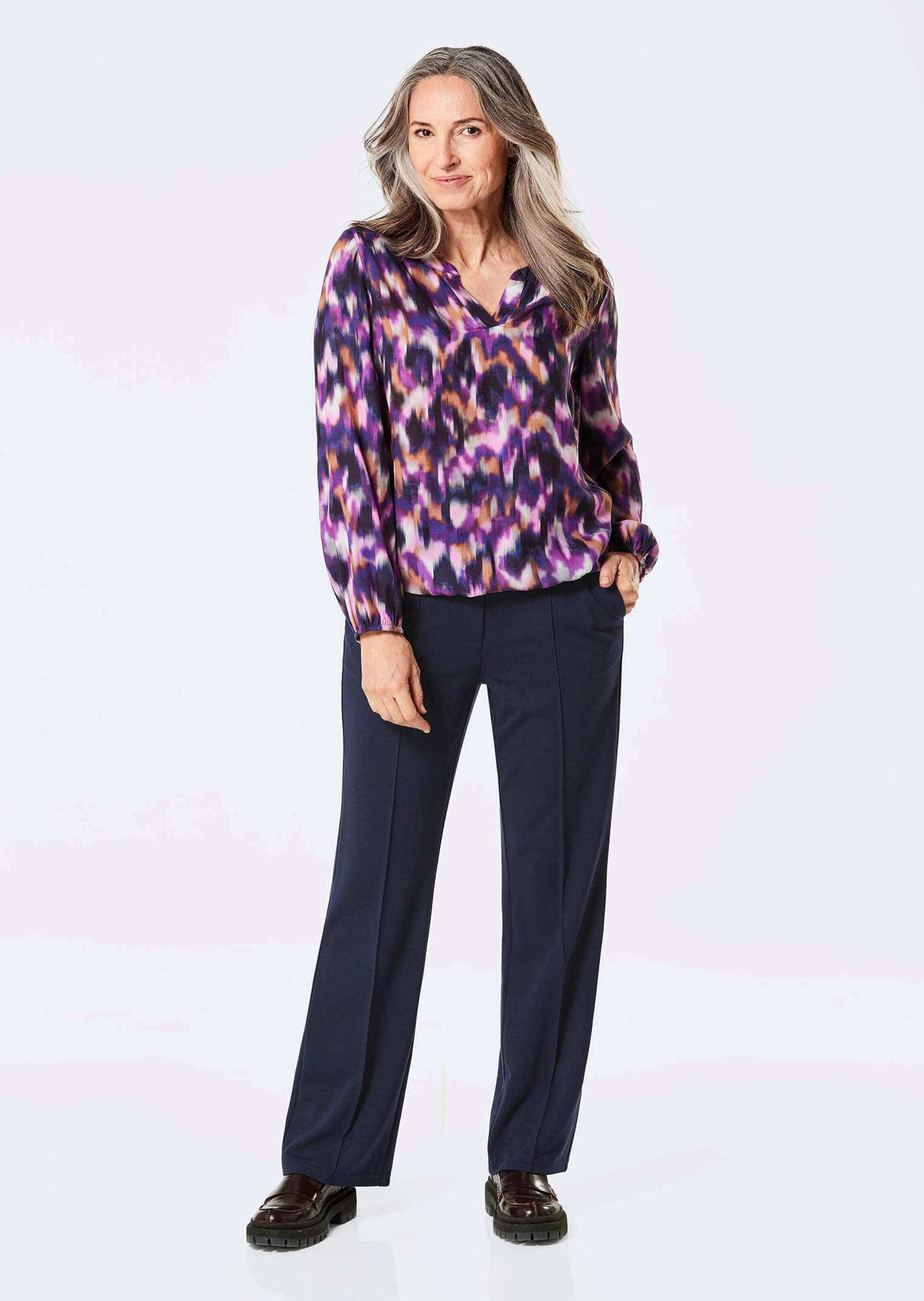 GOLDNER Chinohose »Kurzgröße Jerseyhose VERA mit Biesen«