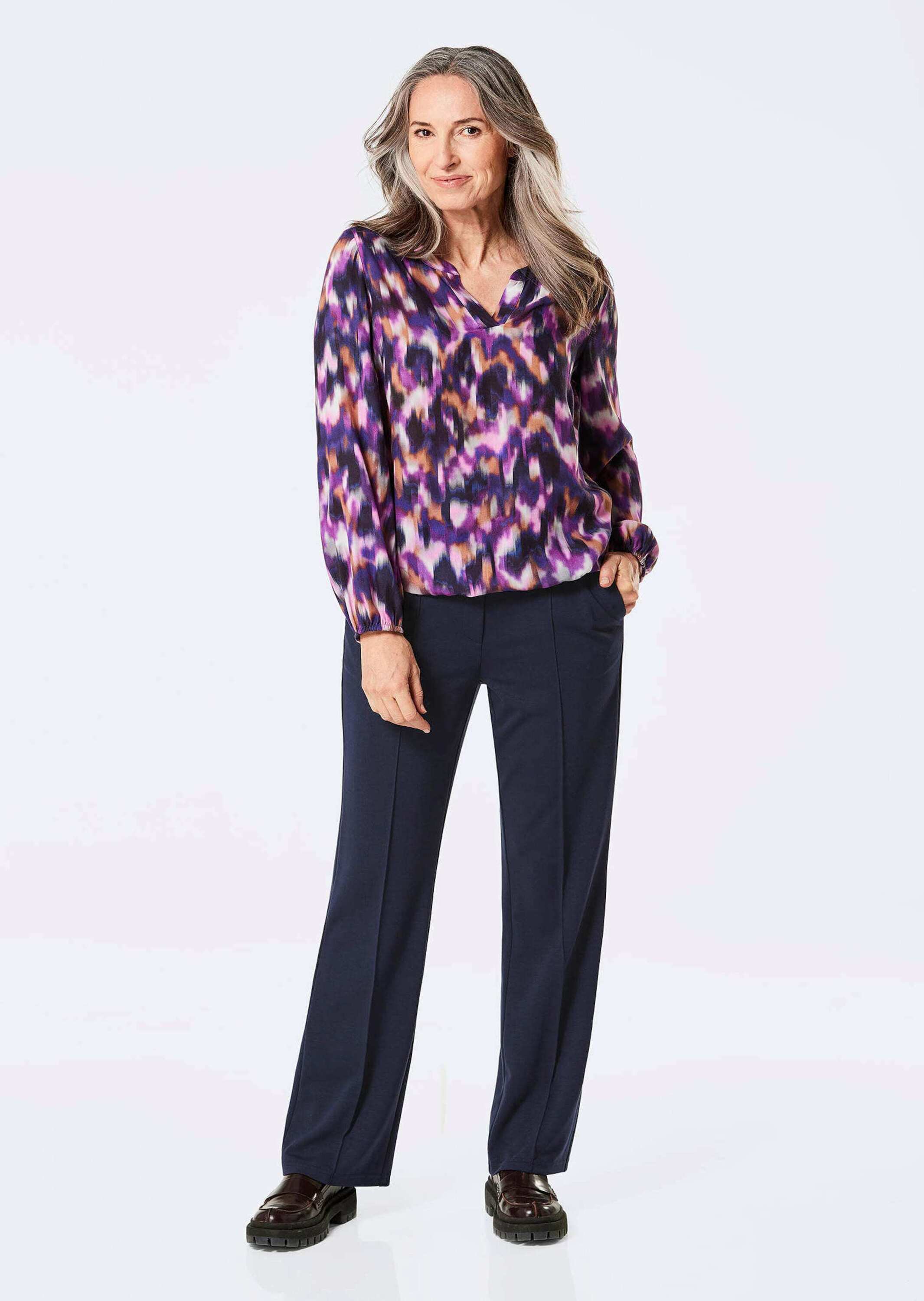 Thumbnail - GOLDNER Chinohose "Kurzgröße Jerseyhose VERA mit Biesen"