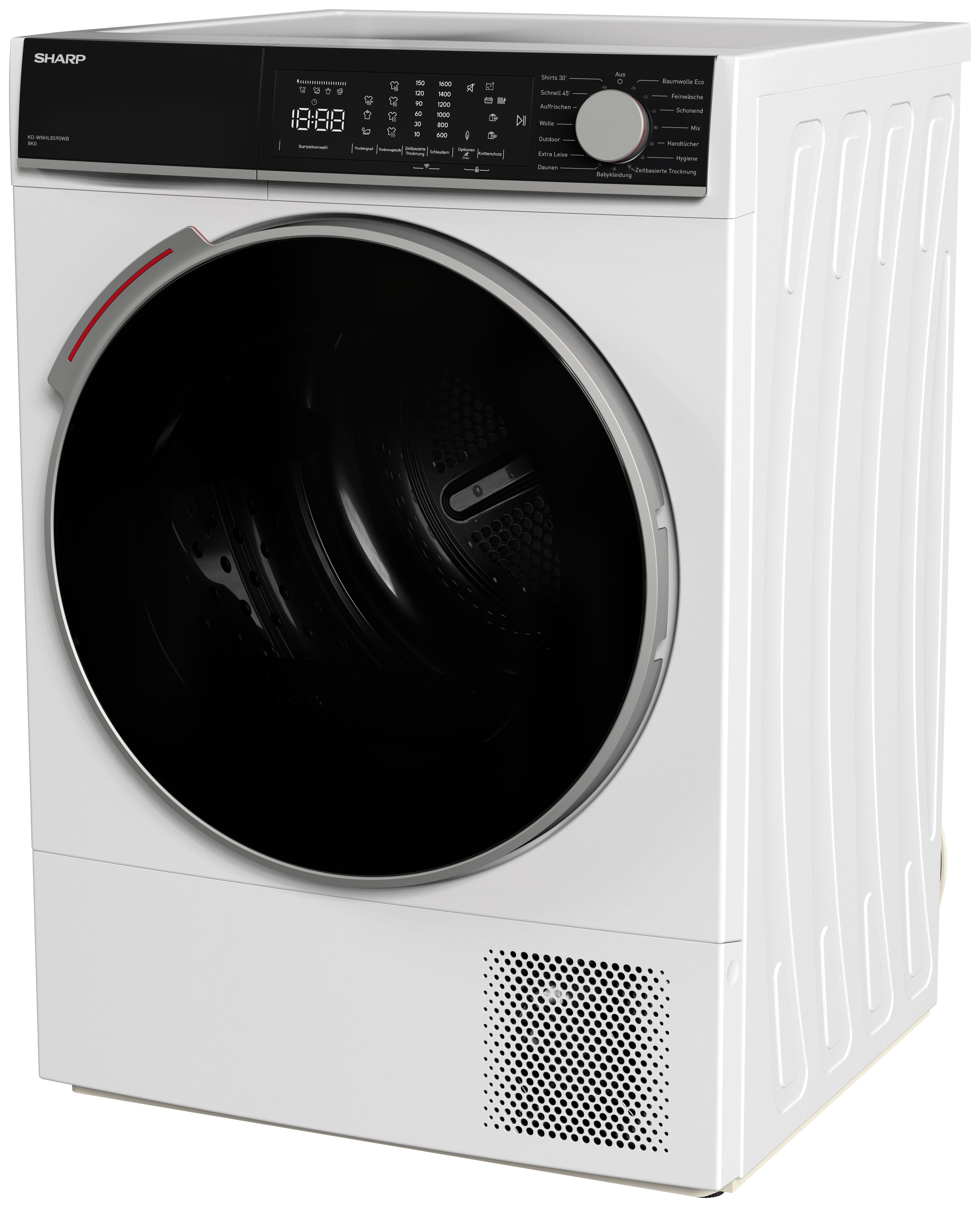 Sharp Wärmepumpentrockner »KD-WNHL8S9GWB-DE« KD-WNHL WiFi, VeeZy App-Steuerung, BubbleDrum, Sensortrocknung, 15 Programme