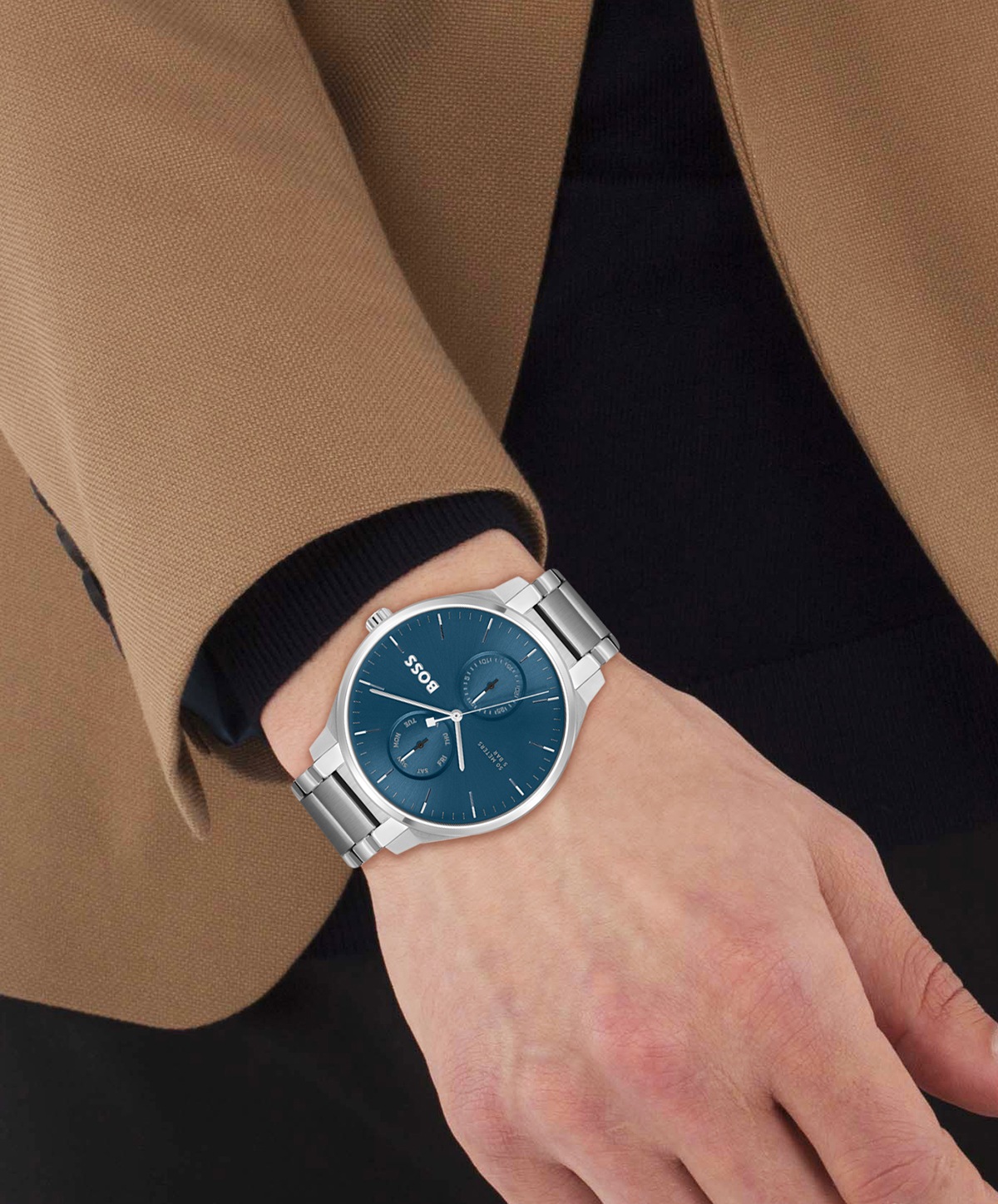 BOSS Multifunktionsuhr »TYLER« Quarzuhr, Armbanduhr, Herrenuhr, Edelstahlarmband, analog
