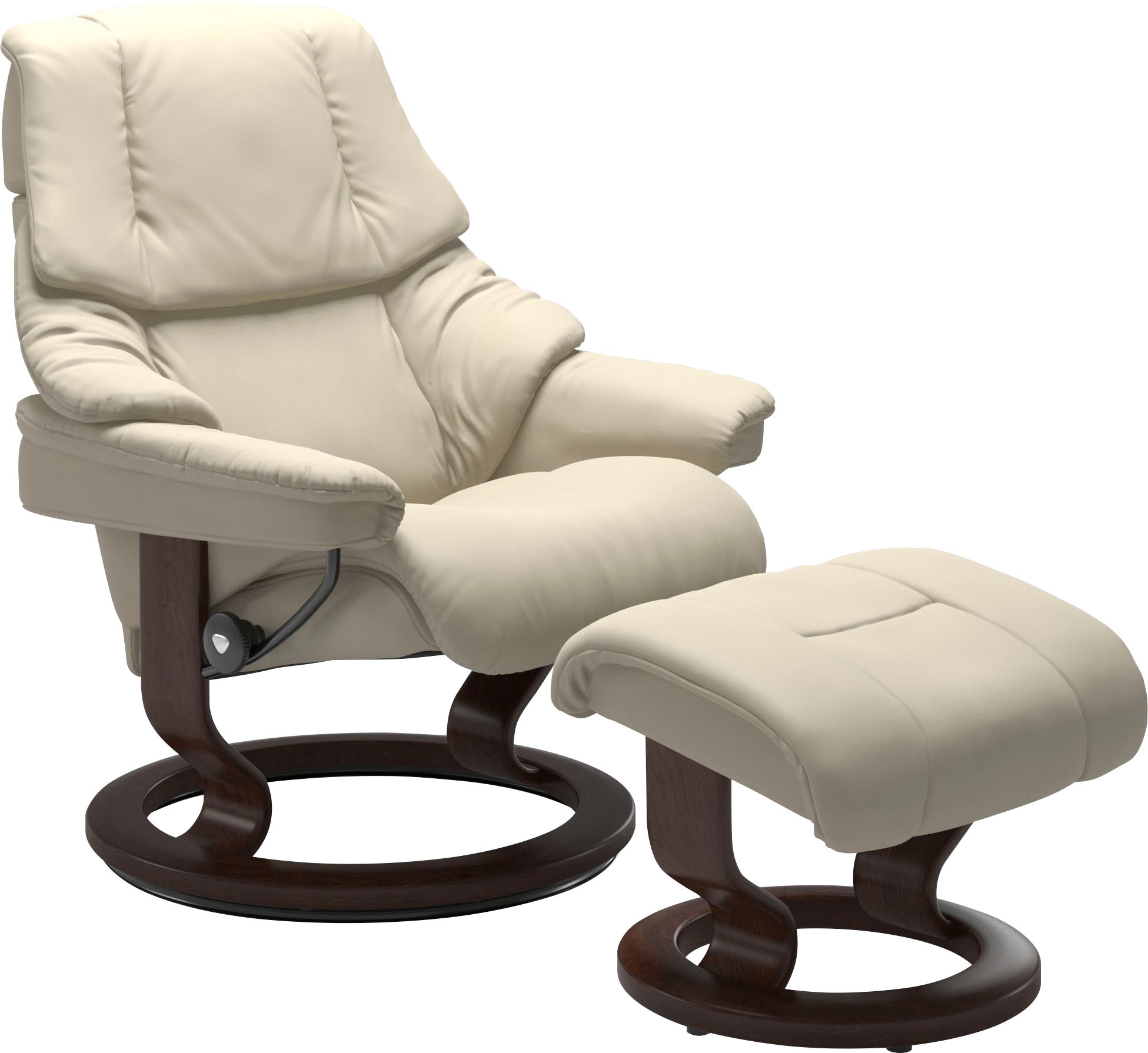 Stressless® Relaxsessel »Reno«, (Set, Relaxsessel mit Hocker), mit Hocker, mit Classic Base, Größe S, M & L, Gestell Braun