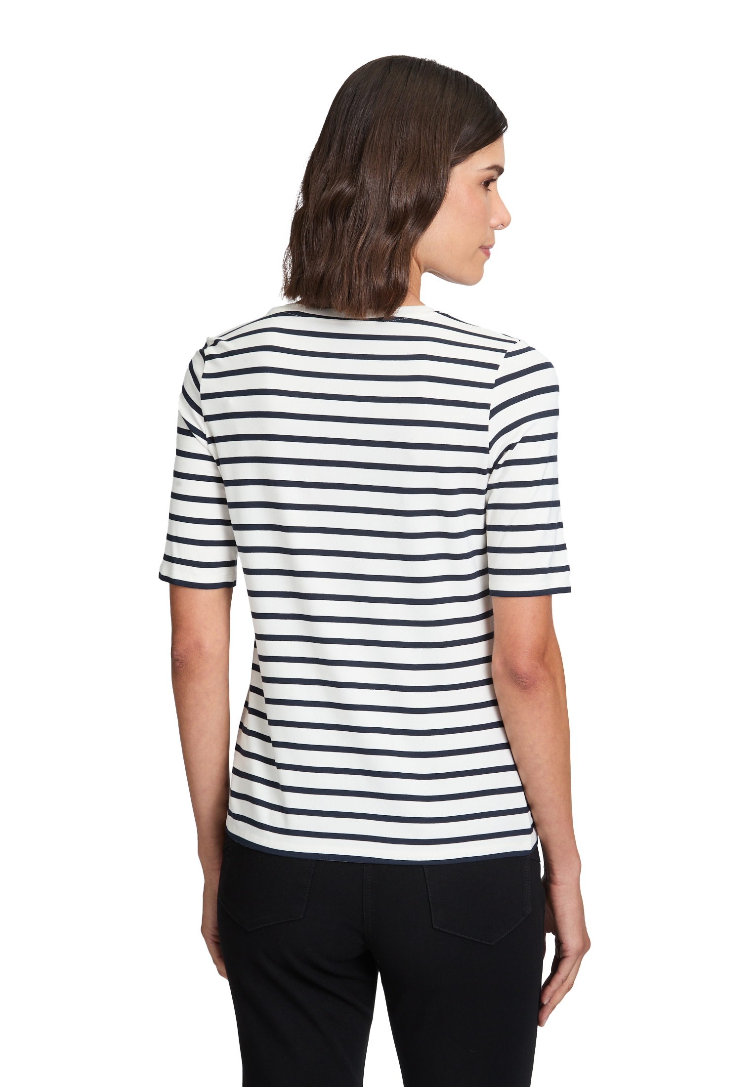 Betty Barclay Kurzarmshirt »Betty Barclay Ringelshirt mit Schmucksteinen«, (1 tlg.), Glitzersteine