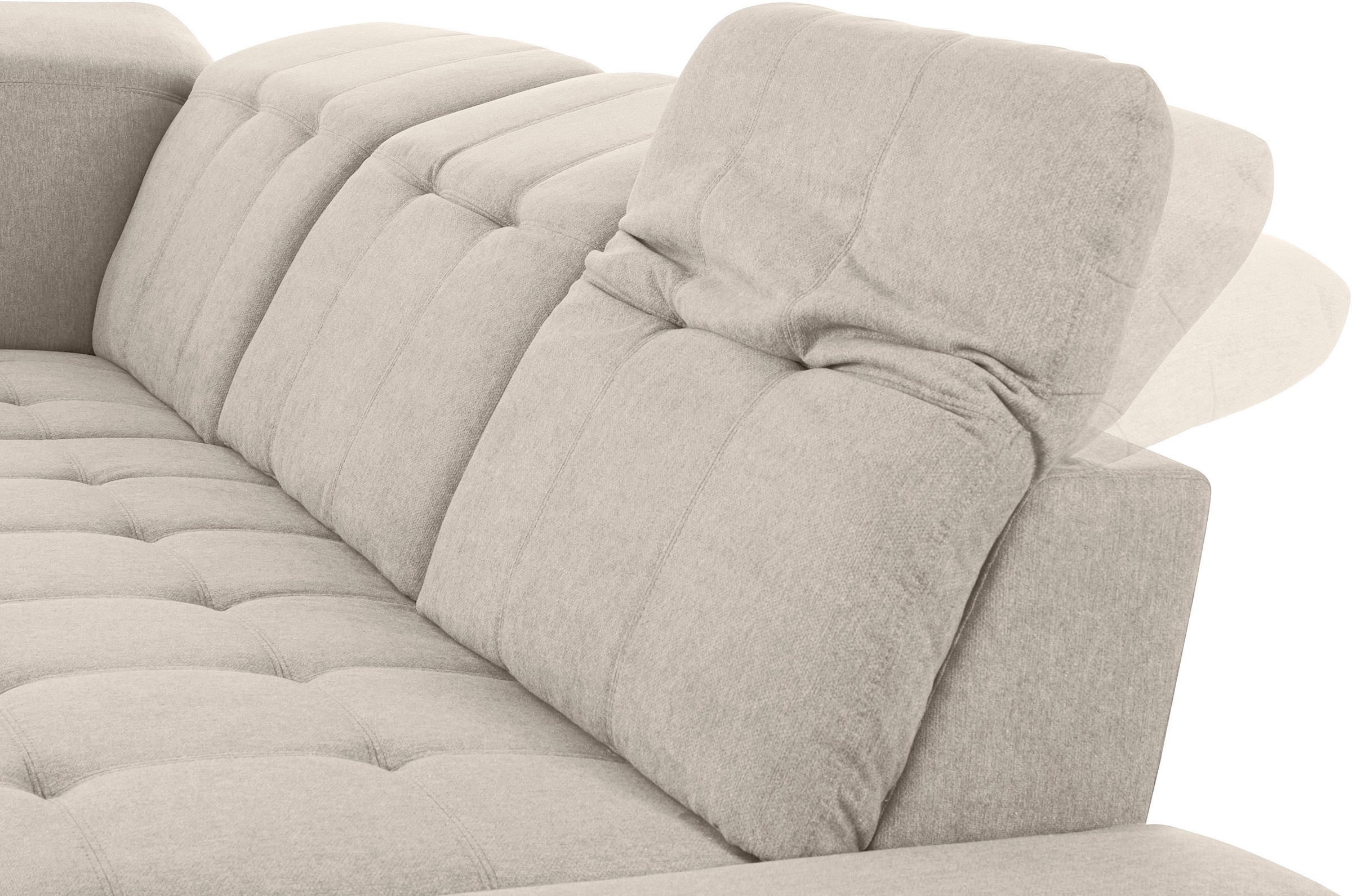 COTTA Ecksofa »Holiday L-Form mit Sitztiefen-, Armteil- und Kopfteilverstellung«, wahlweise mit Bettfunktion & Bettkasten