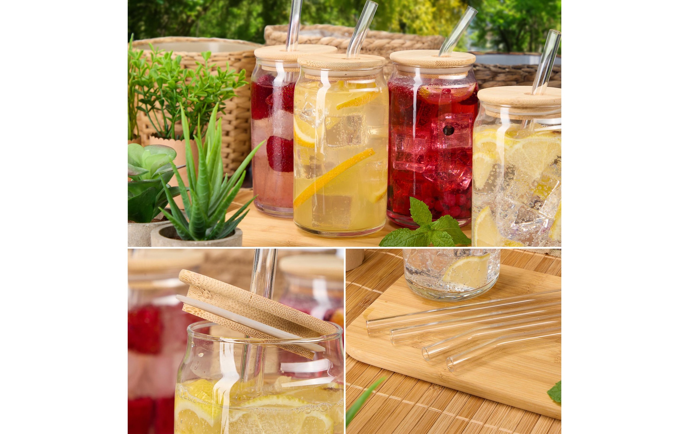 relaxdays Glas »4er Set, Transparent, 450 ml«