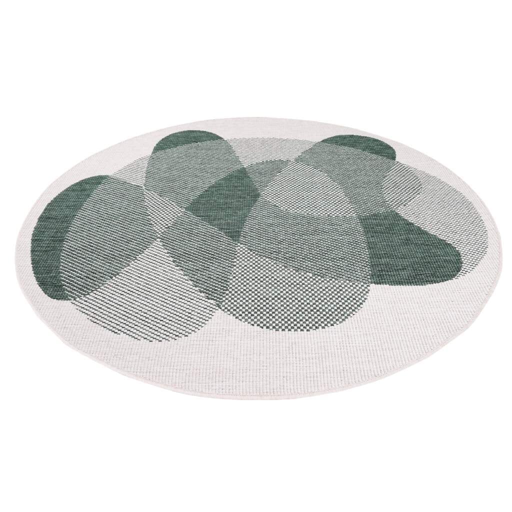 Carpet City Outdoorteppich »DUO RUG 5835«, rund, Wendeteppich Wetterfest In- & Outdoor, Balkon, Terrasse, Wohnzimmer