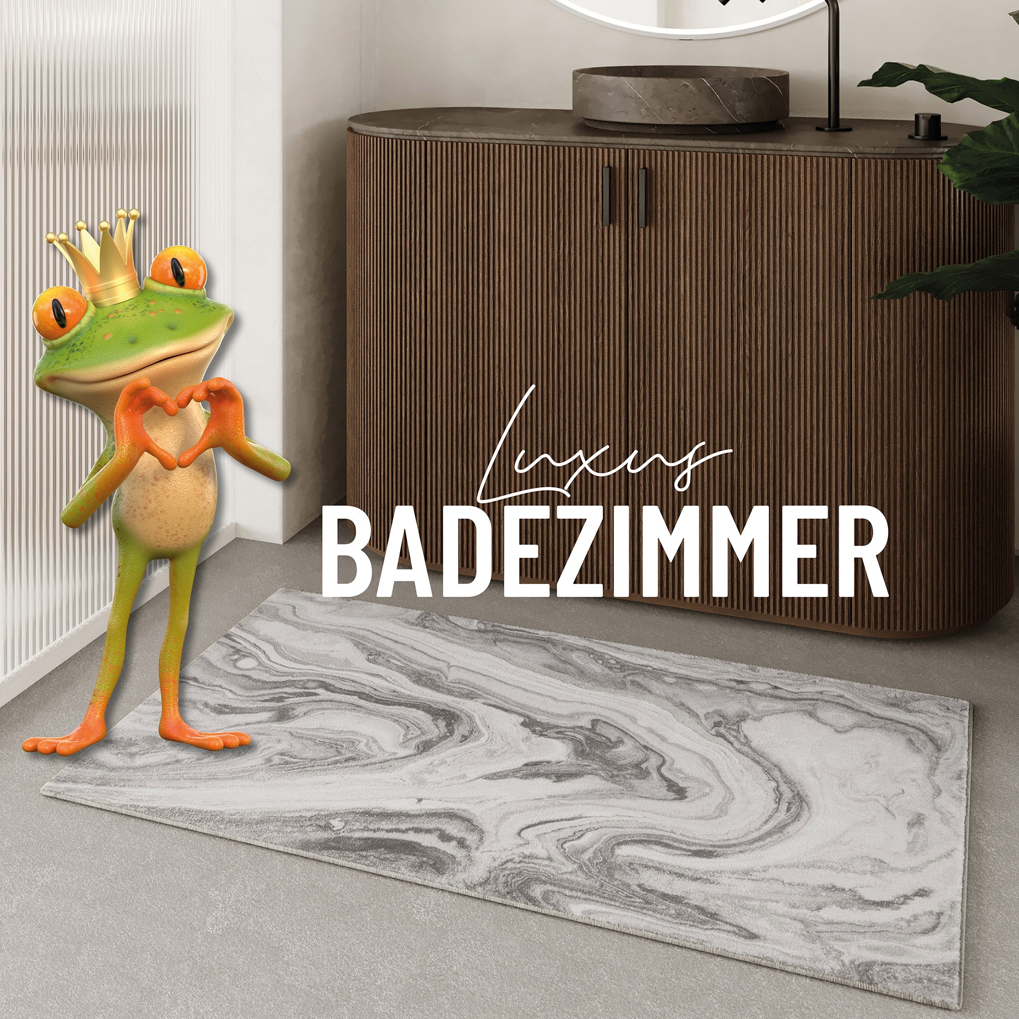 Wecon home Badematte »Jani«, Marmor Design, waschbar, rutschfest, schnell trocknend, Badteppich