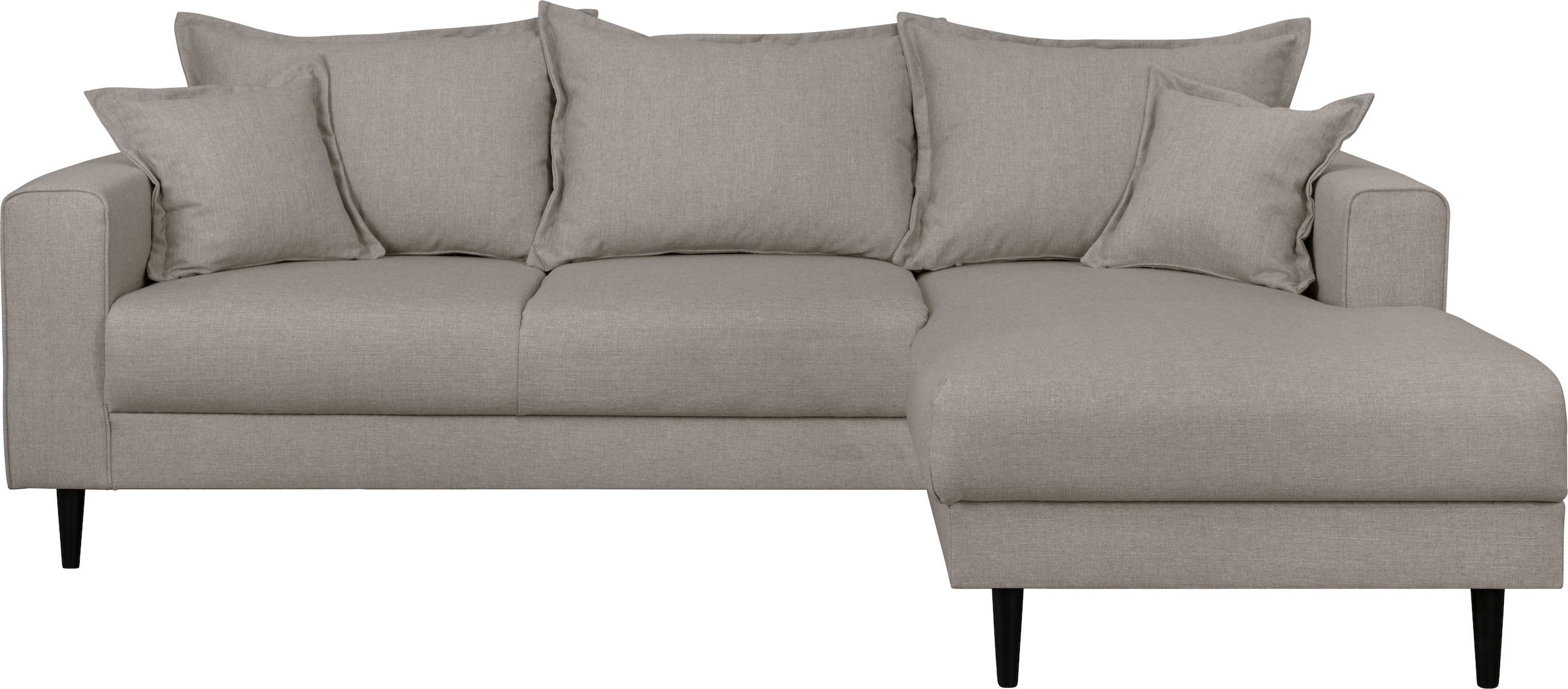 Home affaire Ecksofa »VEYRAS L-Form, hoher Sitzkomfort, Maße B/T/H: 230/150/76 cm«, mit Wellenunterfederung, incl. Rückenkissen und Zierkissen