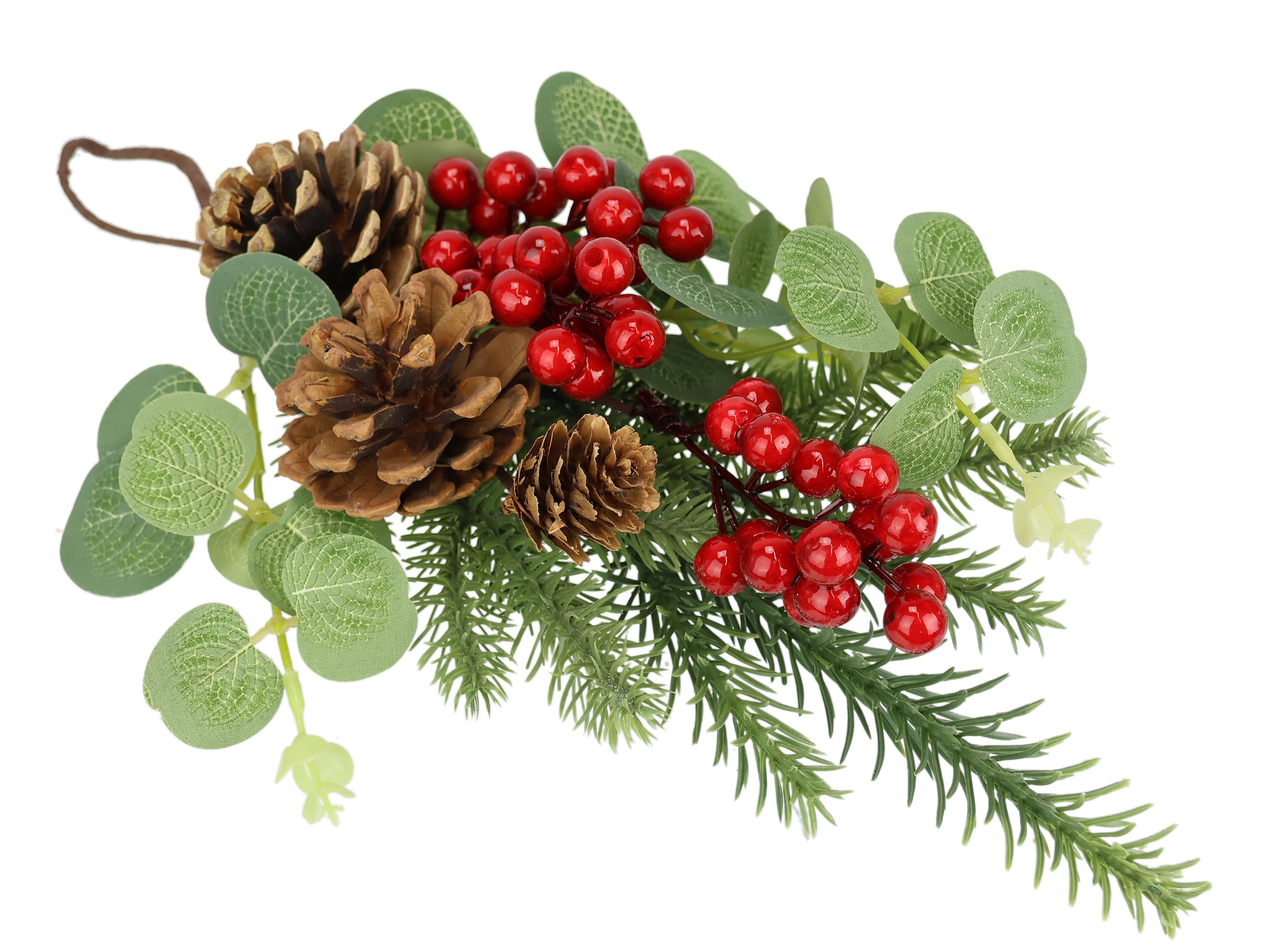 I.GE.A. Kunstblume "Dekobund Tanne/Eukalyptus" mit Beeren und Zapfen, zum L günstig online kaufen