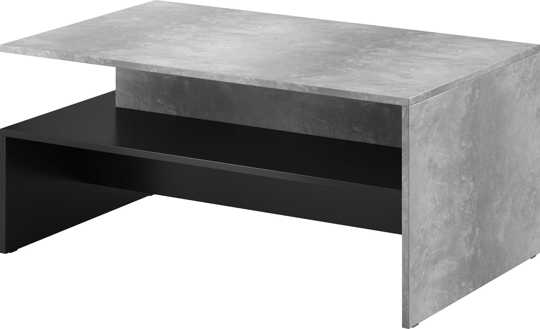 Couchtisch OTTO HOME "Baros", schwarz (beton, schwarz, beton hell), B:100cm H:45cm T:60cm, Tische, Couchtisch, 100 x 60 cm 3