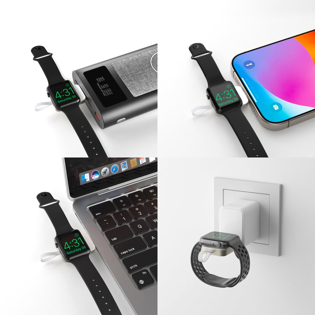 4smarts Wireless Charger »WirelessCharger VoltBeam für Apple Watch + USB-C Verlängerung«