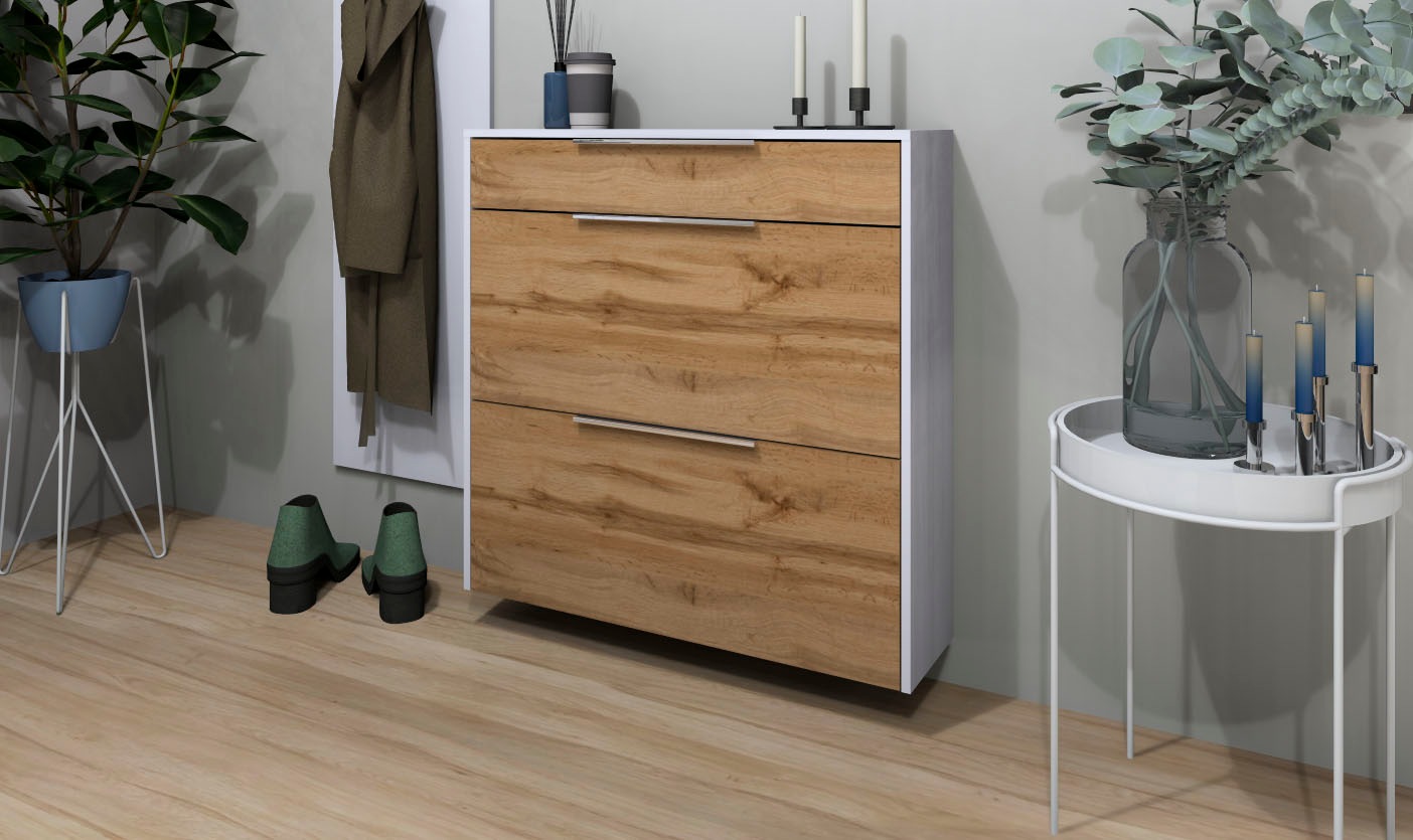 borchardt Möbel Schuhschrank "Oliva" Wandmontage, stehende Montage & Glasbö günstig online kaufen