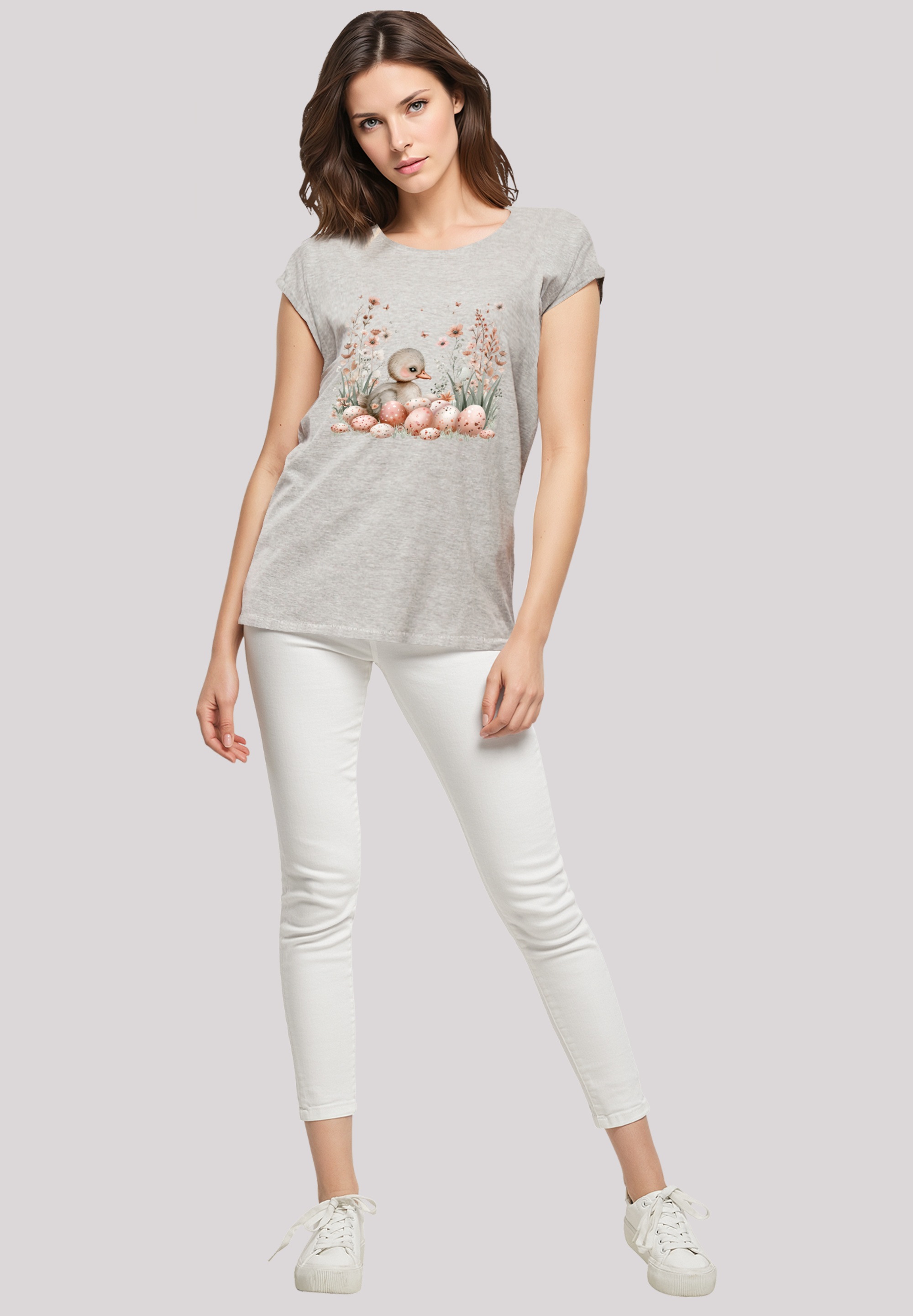 F4NT4STIC T-Shirt »Ente Ostereier Blumen Küken«, Premium Qualität