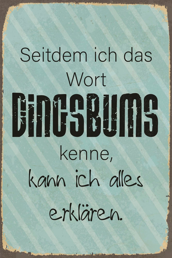queence Metallbild "Dingsbums" Schriftzug Sprüche Sprüche & Texte 1 Stk. tlg. Stahlschild, Blechschild, Sprüche, Texte, witzig
