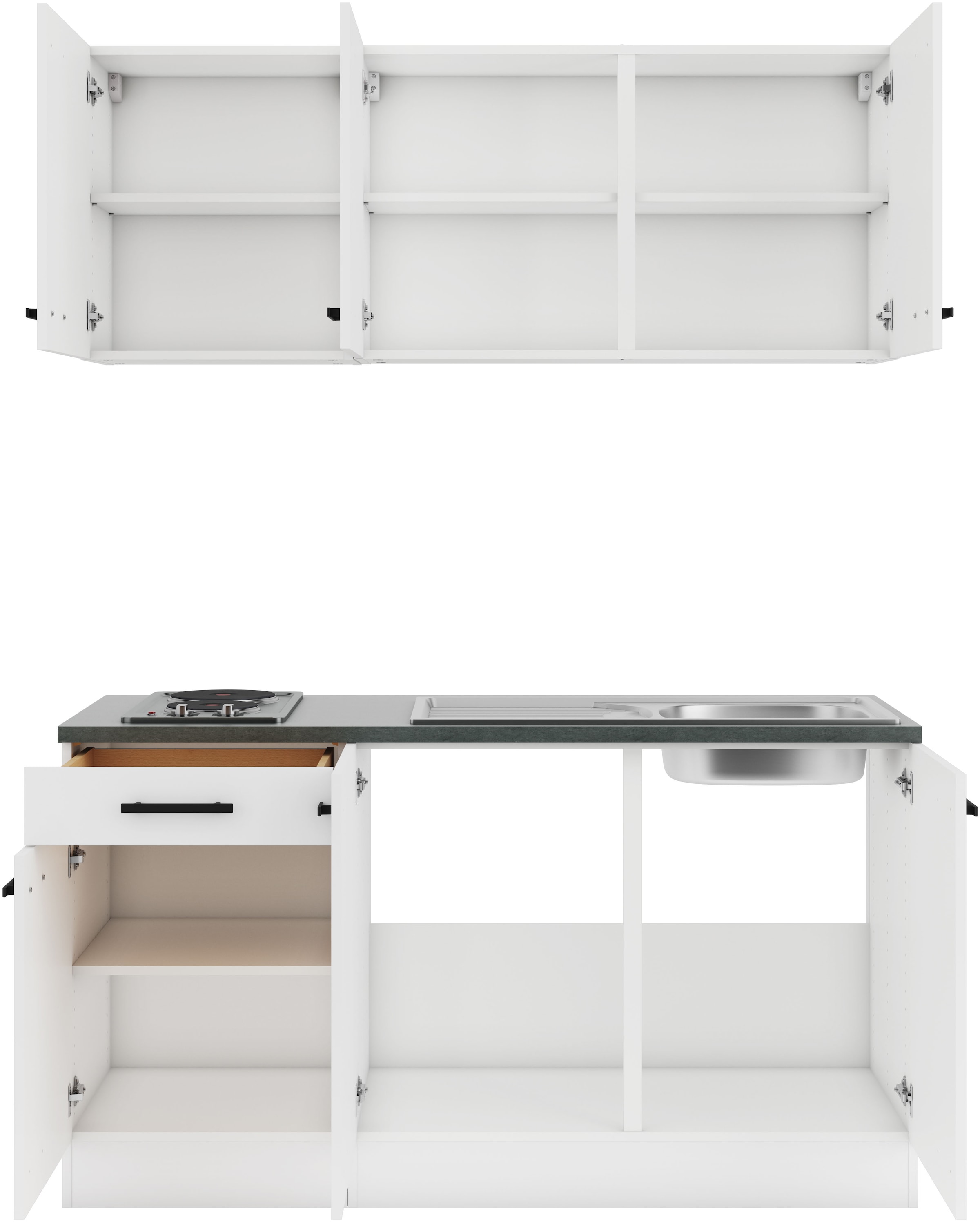 OPTIFIT Pantryküche »Palma« Breite 150 cm, wahlweise mit Unterbaukühlschrank oder Kochfeld