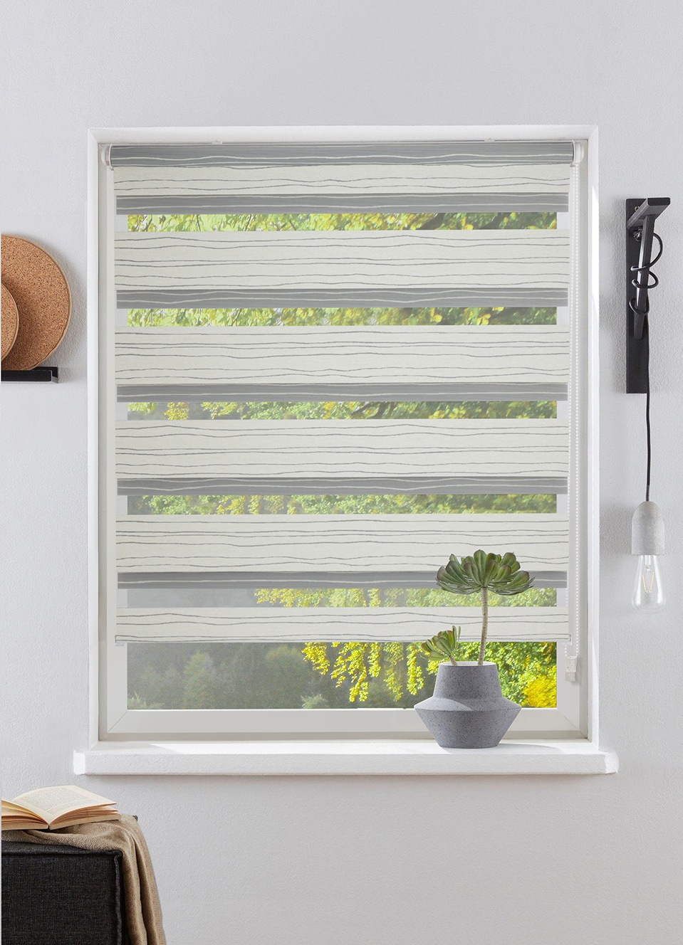 OTTO home Doppelrollo "PAGELLA" Lichtschutz Blendschutz Sichtschutz Verdunkelung ohne Bohren freihängend Rollo, mit eingewebten Chenillefäden, für Fenster & Tür, sehr beliebt