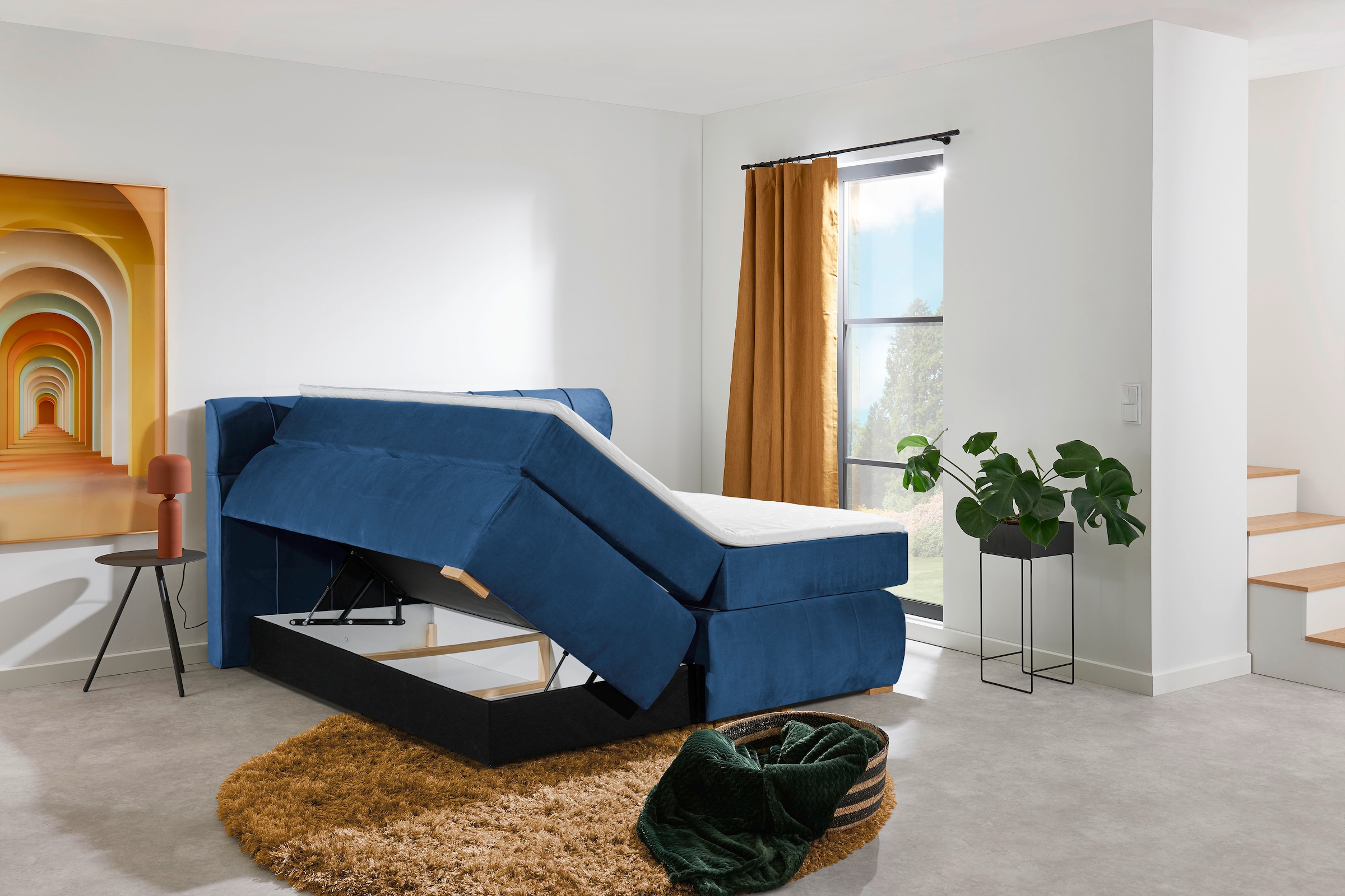 Places of Style Boxspringbett »Felicia«, in H4, inkl. Topper und Bettkasten