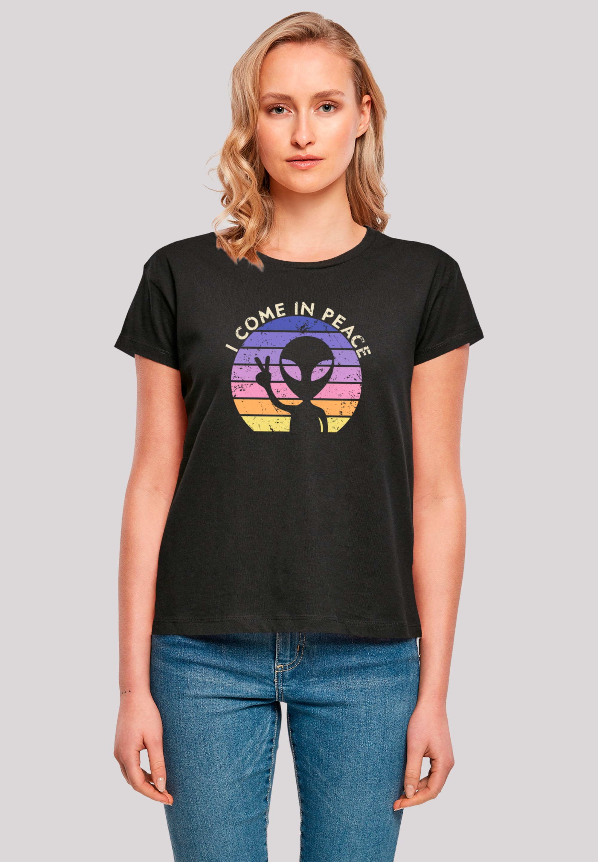 F4NT4STIC T-Shirt »Alien Peace Sunset«, Premium Qualität