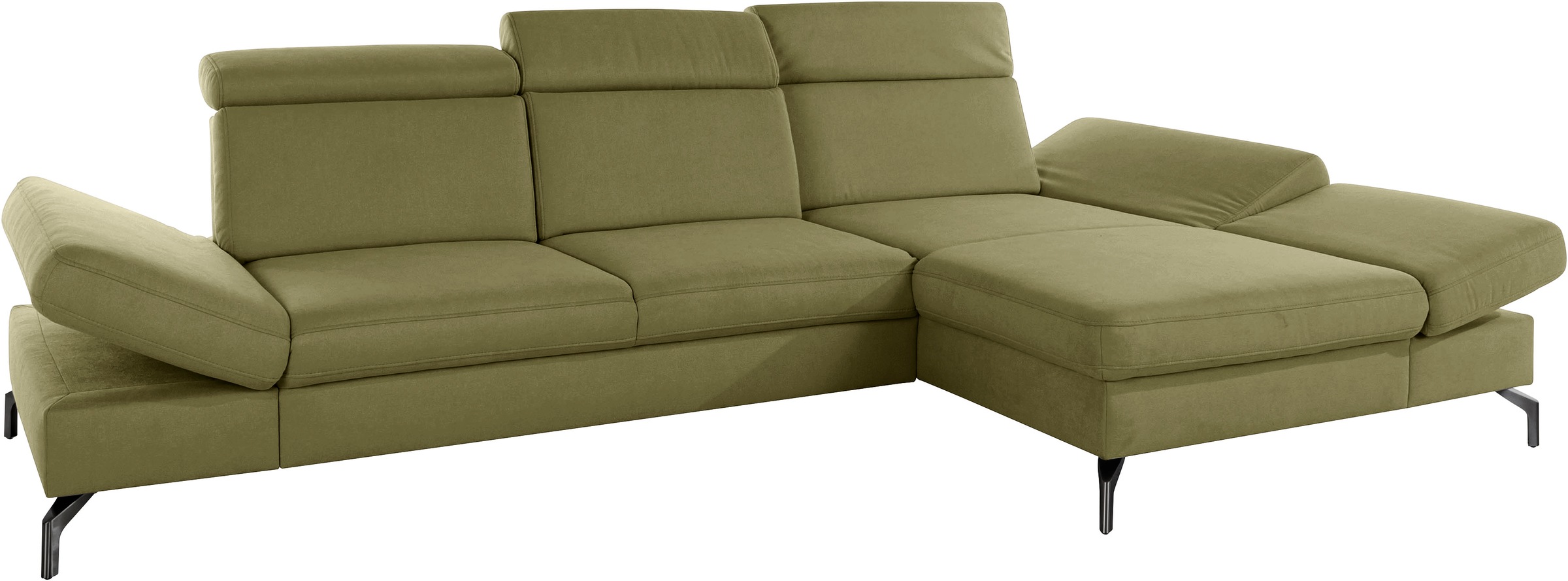 sit&more Ecksofa »Brisbane L-Form«, Fußhöhe 15 cm, inklusive Sitztiefen-, Armteil- und Kopfteilverstellung