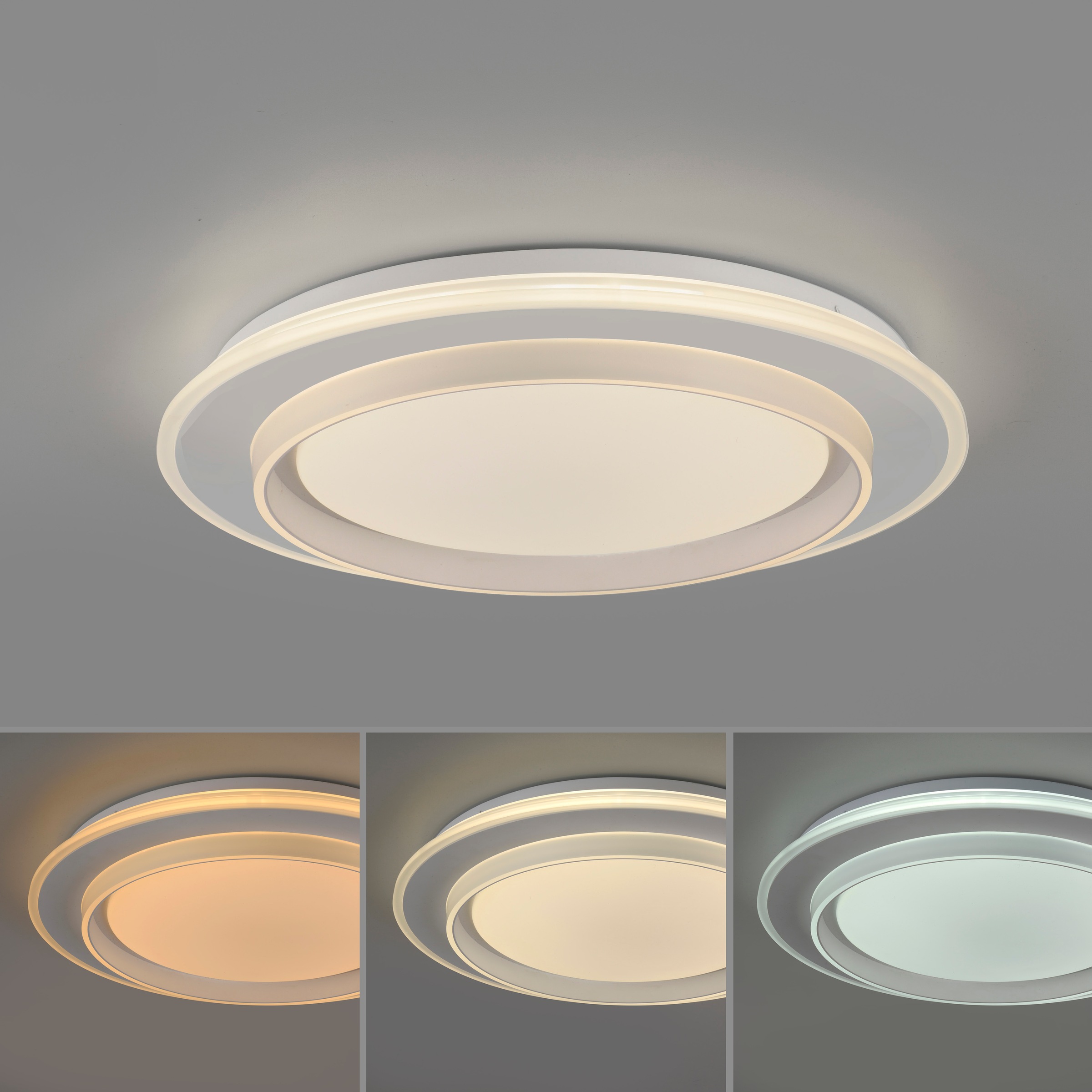 JUST LIGHT LED Deckenleuchte »LAGO« LED-Board 1 Stk. warmweiß - kaltweiß CCT-Farbtemperatursteuerung, Infrarot-FB, Stufenlos dimmbar, Memory