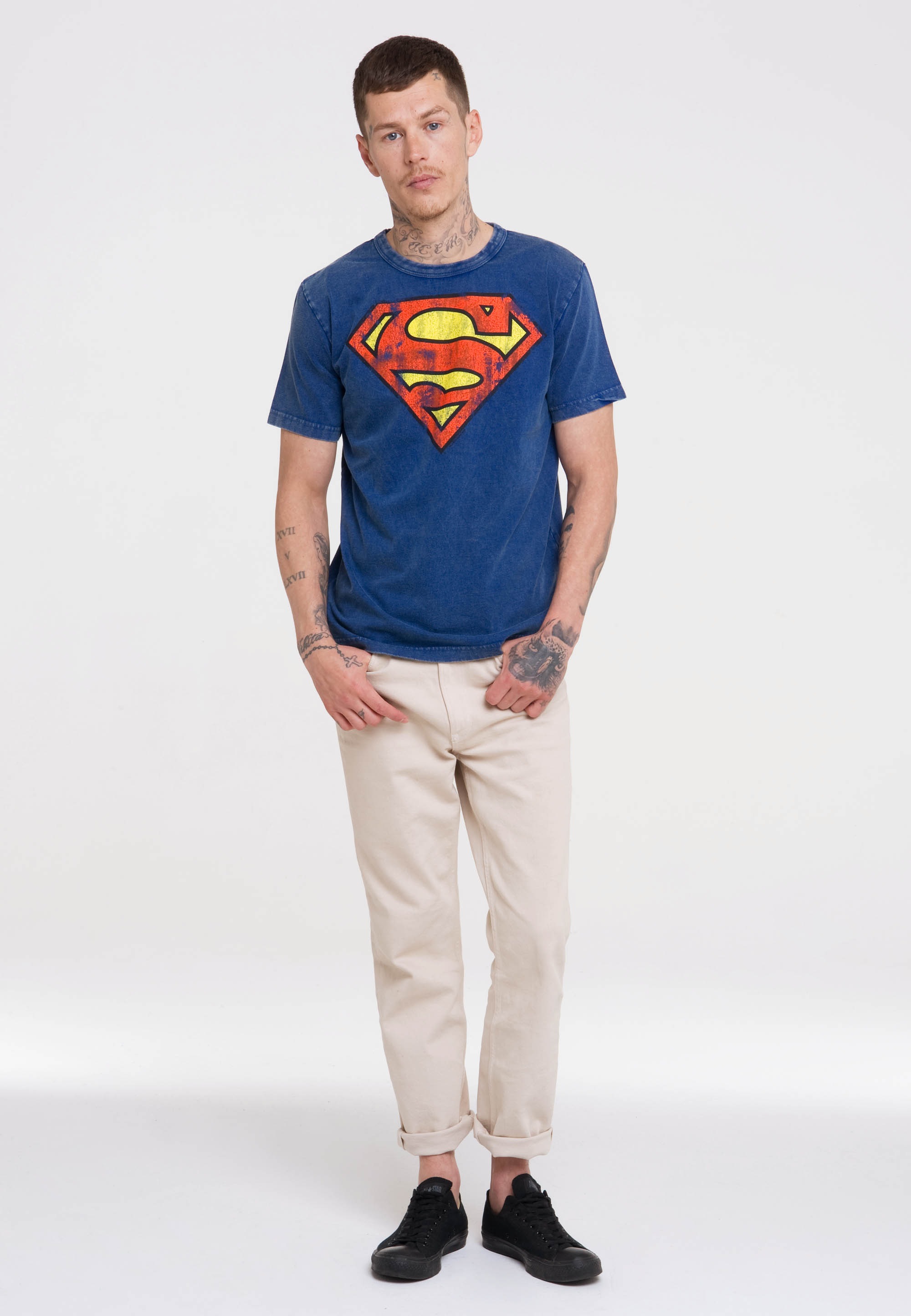 Logoshirt DC Comics Superman T-Shirt Blue Size S 3