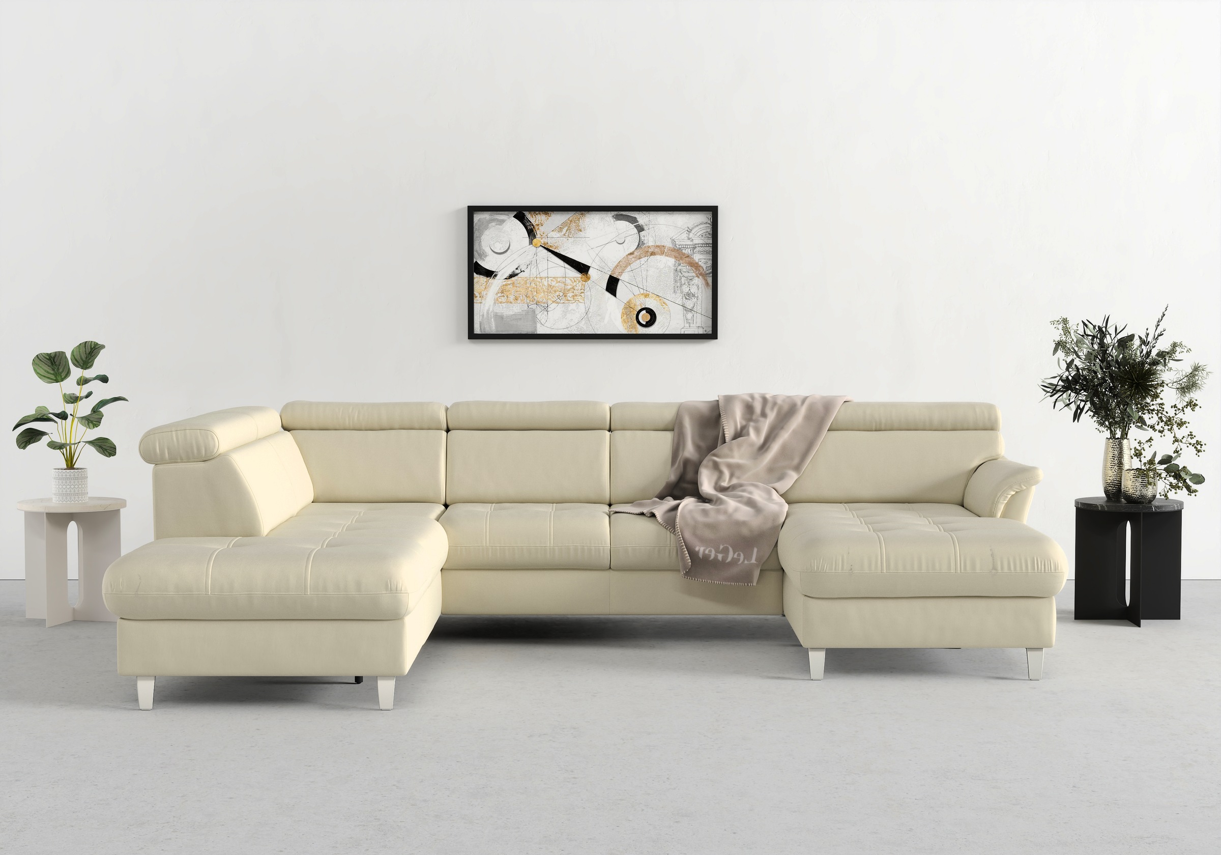 sit&more Wohnlandschaft "Marano U-Form" inklusive Kopfteilverstellung, optional Schlaffunktion & Bettkasten