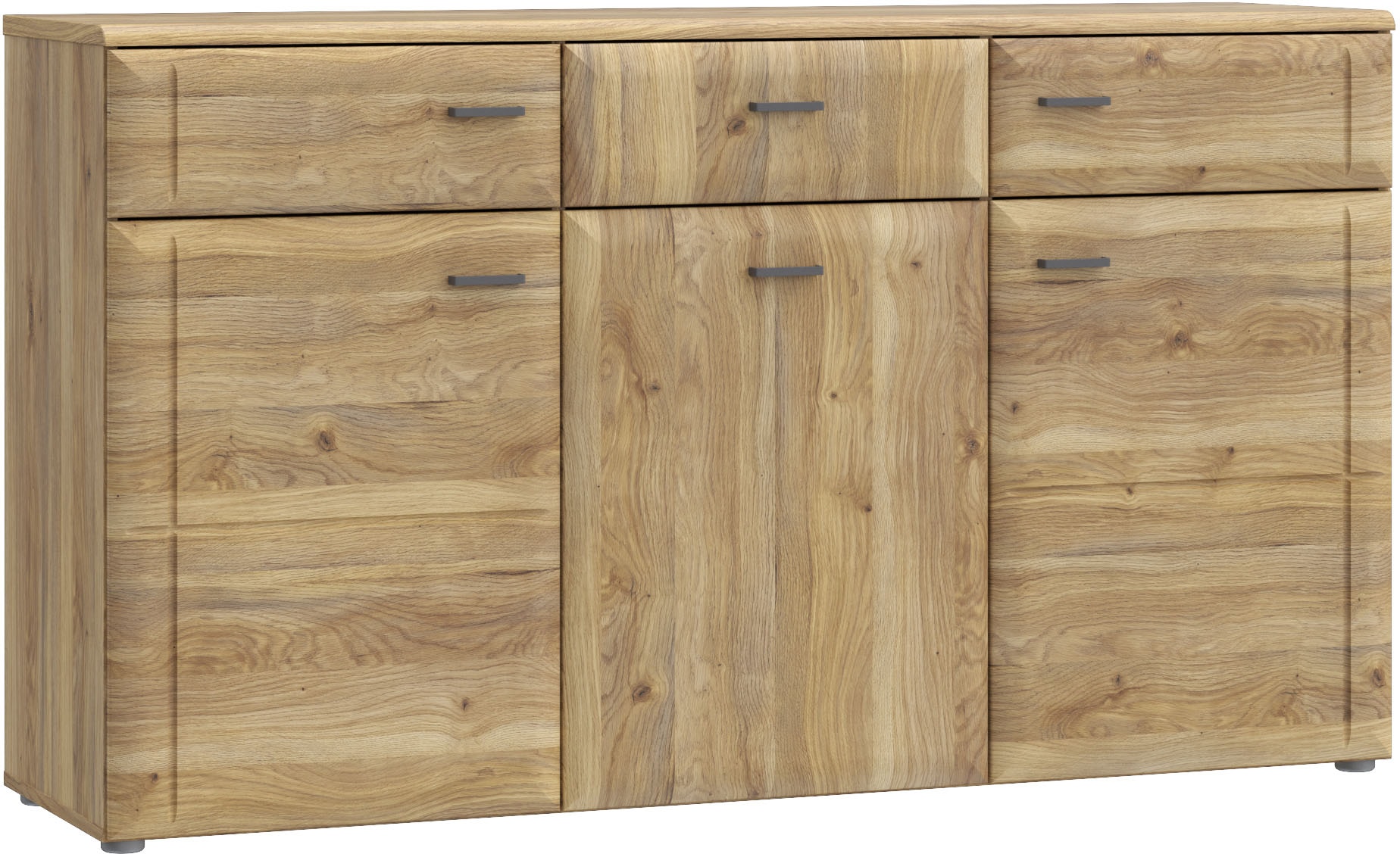 FORTE Sideboard "Akinori", Sideboard, Holzoptik, MDF Front, Metallgriffe, S günstig online kaufen