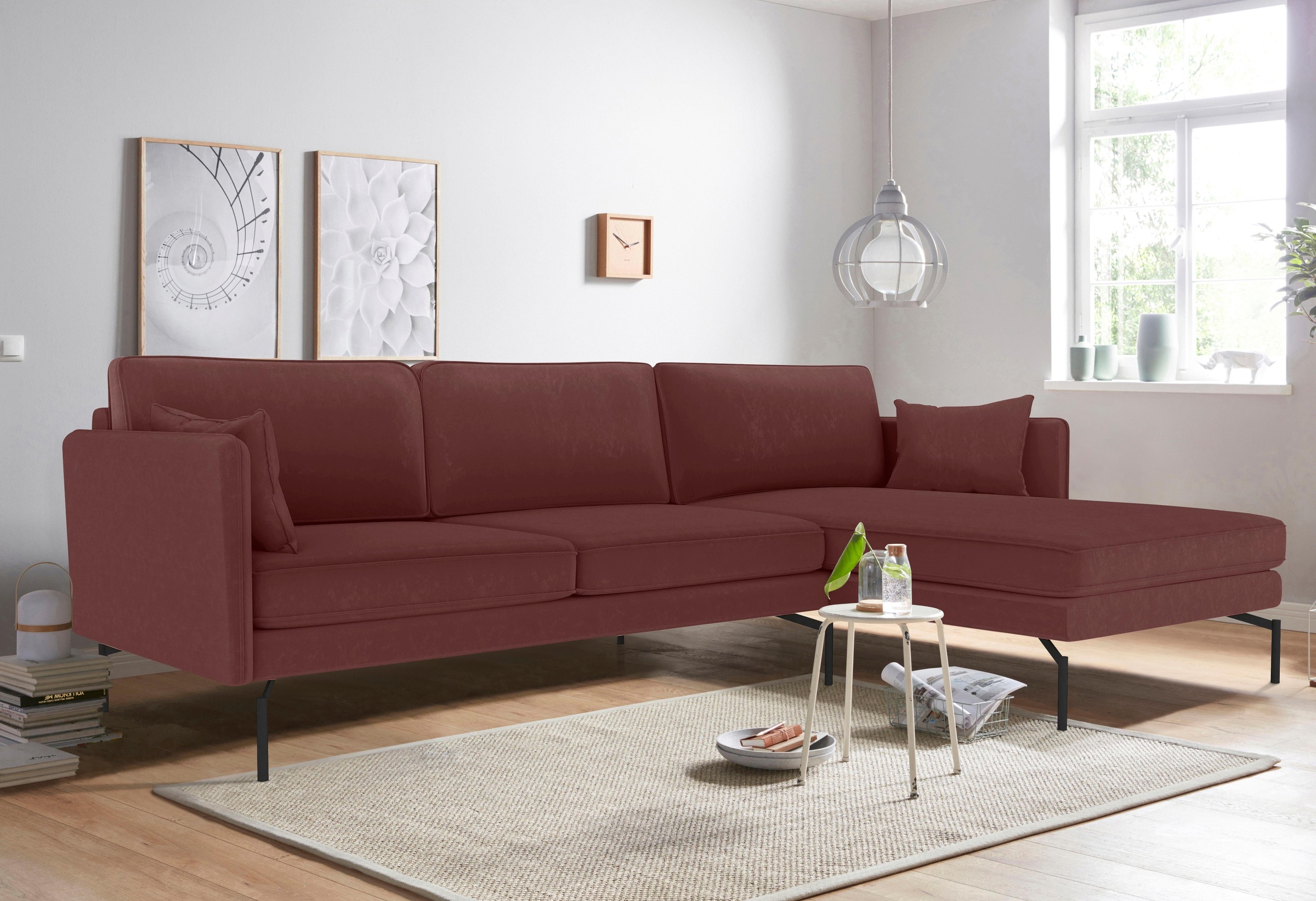 andas Ecksofa Floro, im stillvollem Design und Metallbeinen