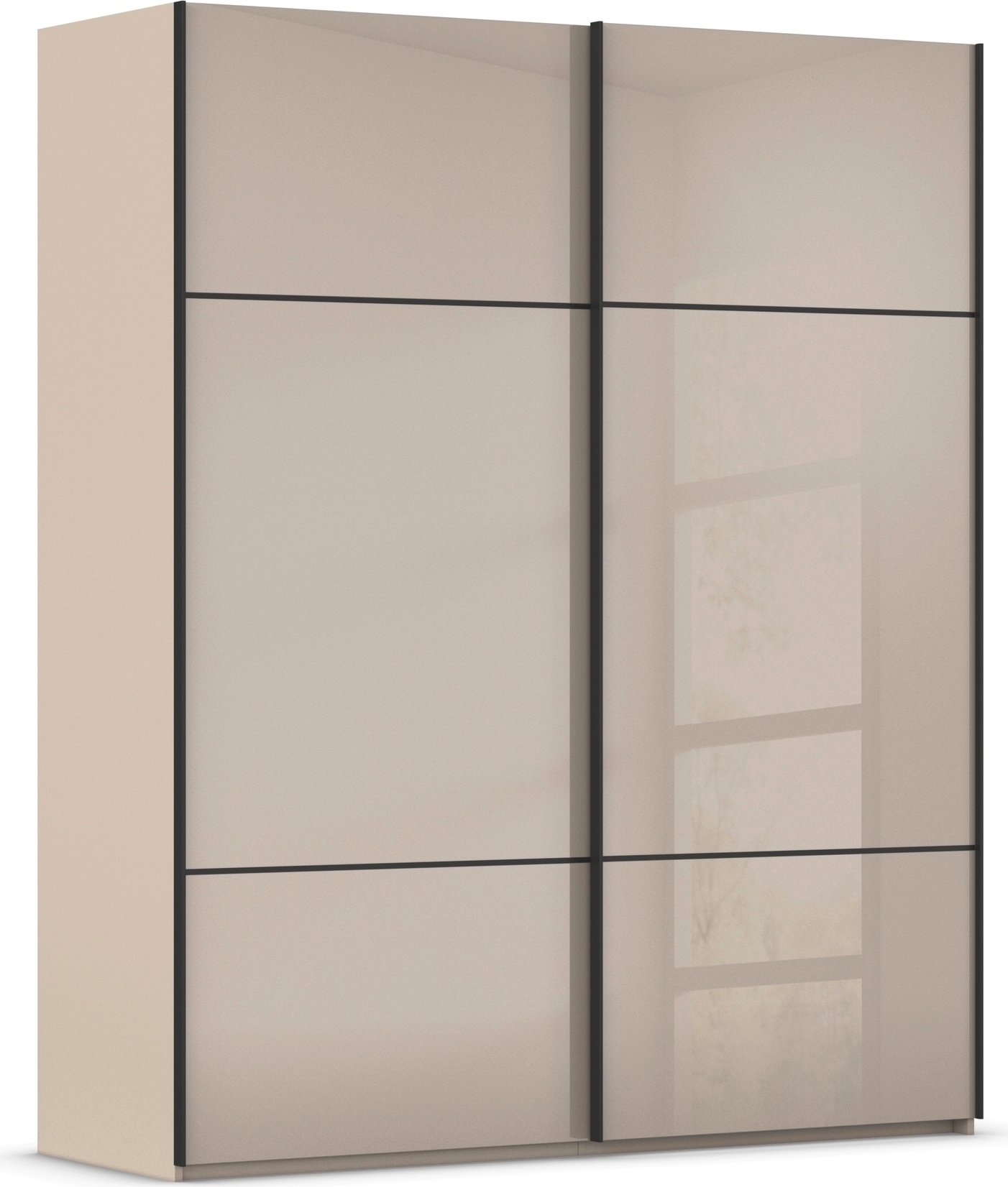 rauch "Kleiderschrank Schrank Garderobe Schlafzimmerschrank SCALE-TRIO" edle dreigeteilte Front mit 2 Zierleisten Glasfront MADE IN GERMANY