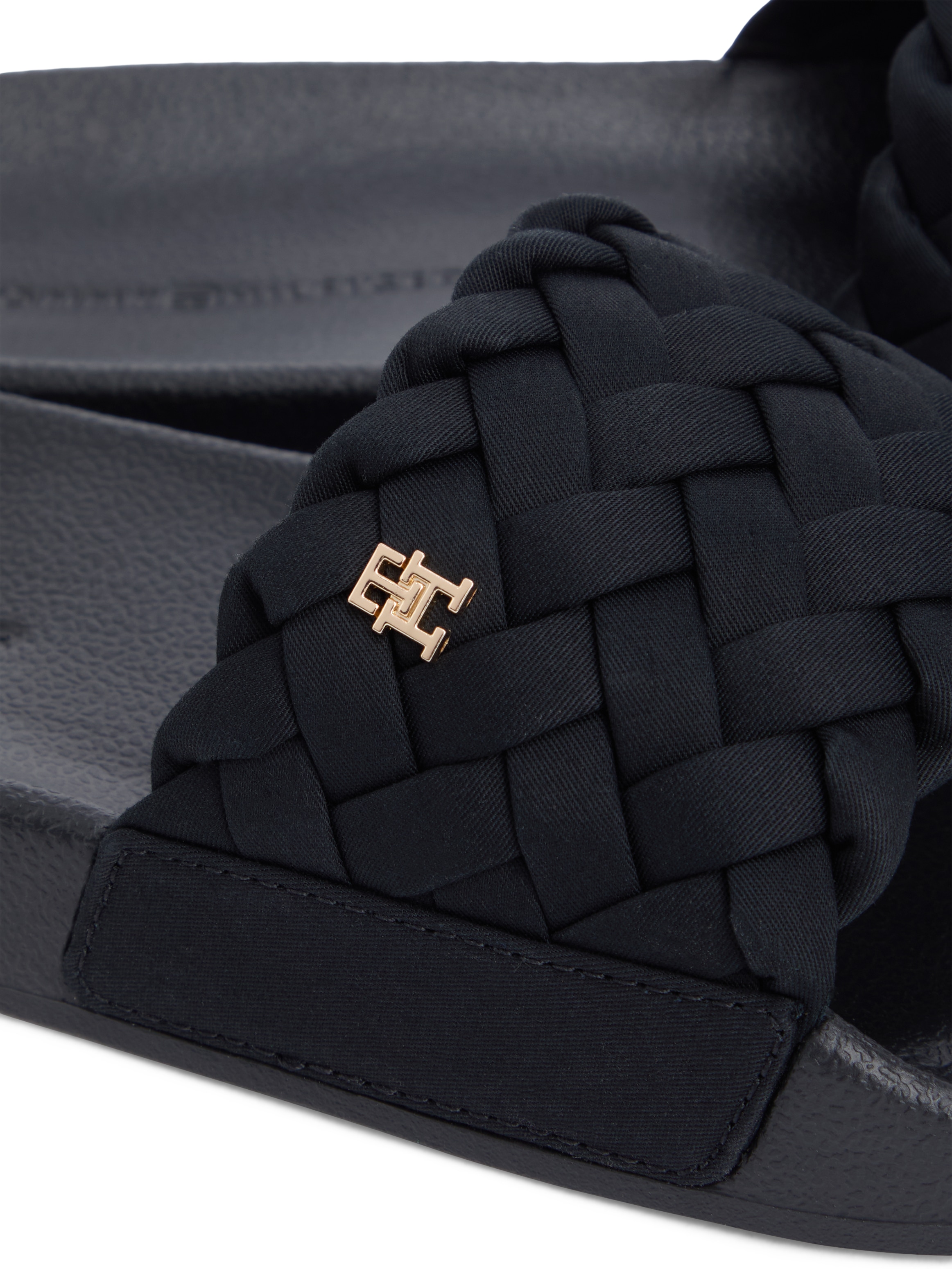 Tommy Hilfiger Pantolette »TH BRAIDED POOL SLIDE«  Plateau, Sommerschuh, Strandschuh mit geflochtener Bandage