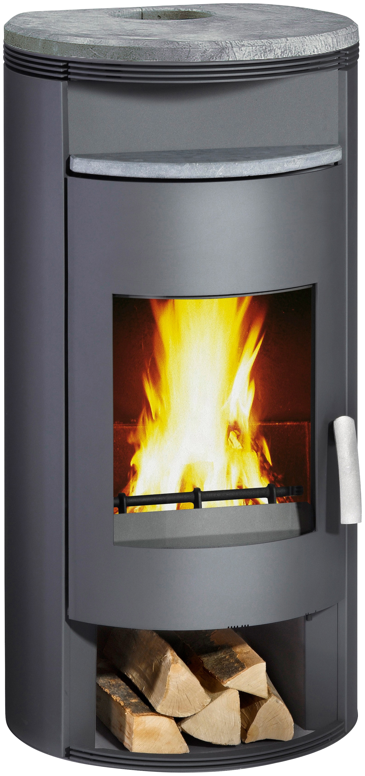 WAMSLER Kaminofen "Auron", grau, Wohnzimmer, Kaminöfen