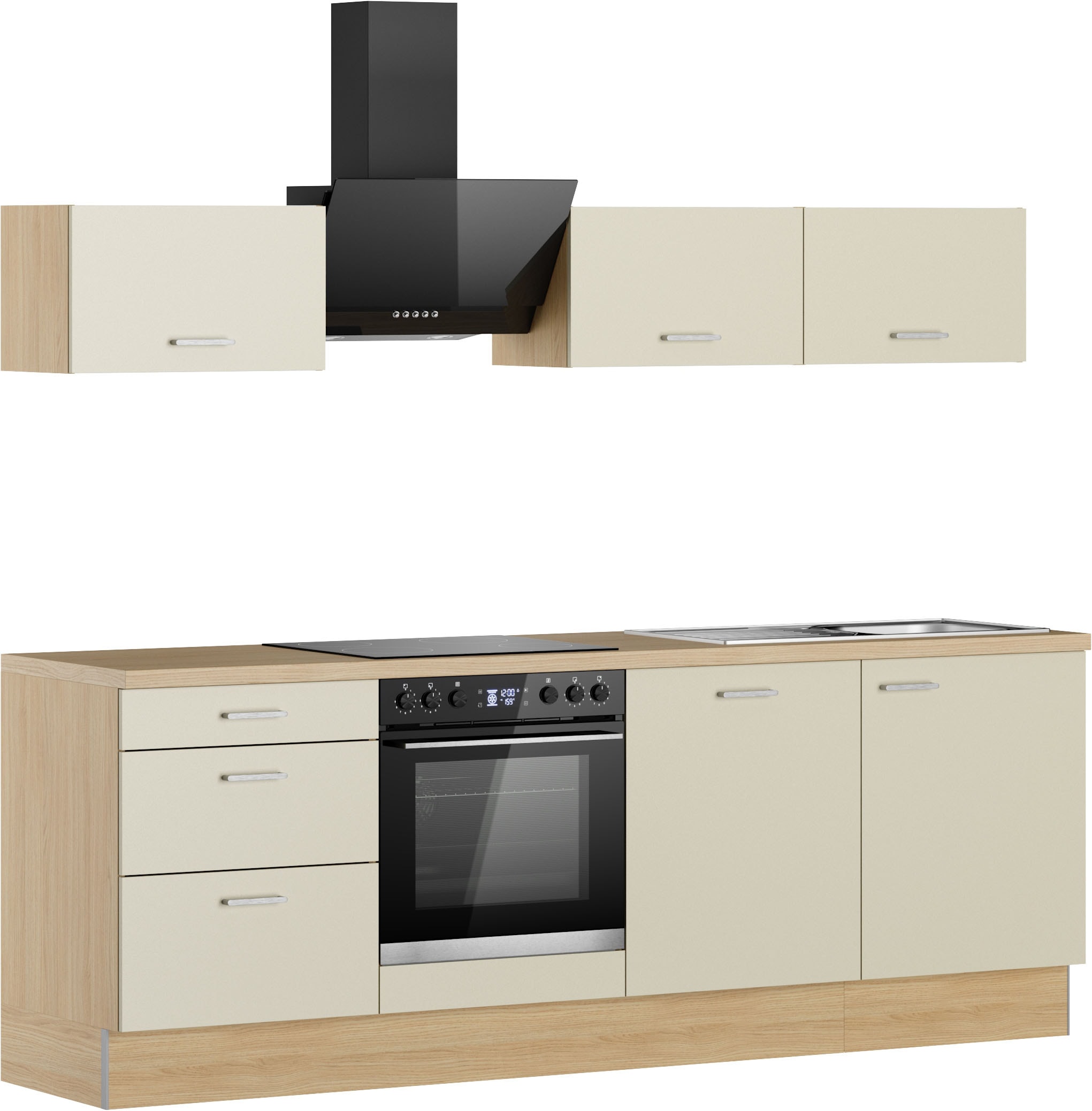 KOCHSTATION Küchenzeile »KS-Sion Breite 240 cm« Neue Technik: OPTIsnap, wahlw. m.HANSEATIC-E-Geräten u.Stand Alone