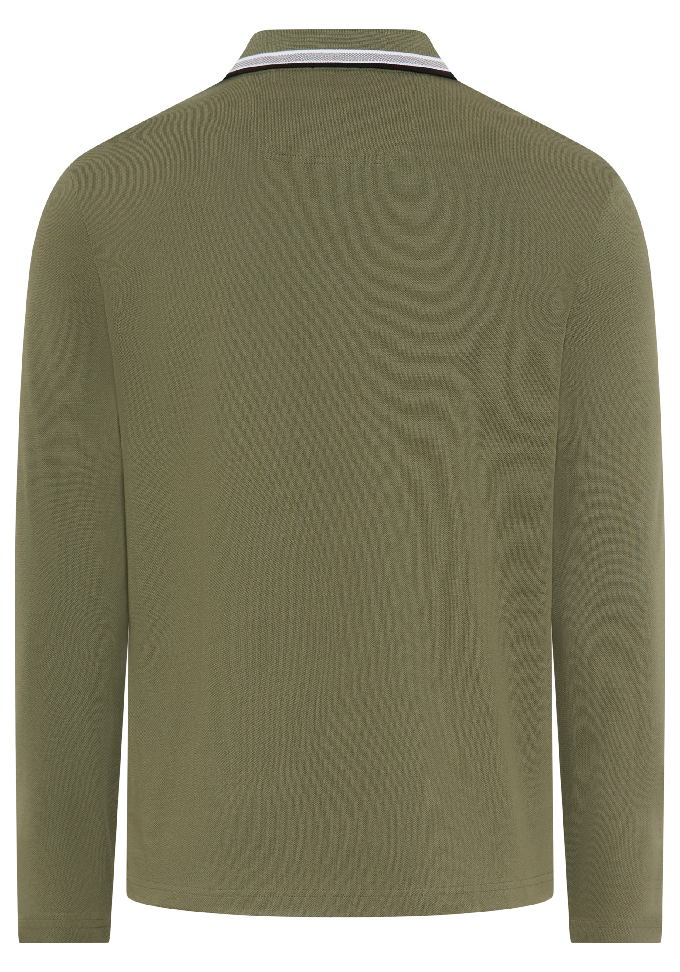BOSS GREEN Langarm-Poloshirt "Plisy" mit Streifen am Kragen günstig online kaufen