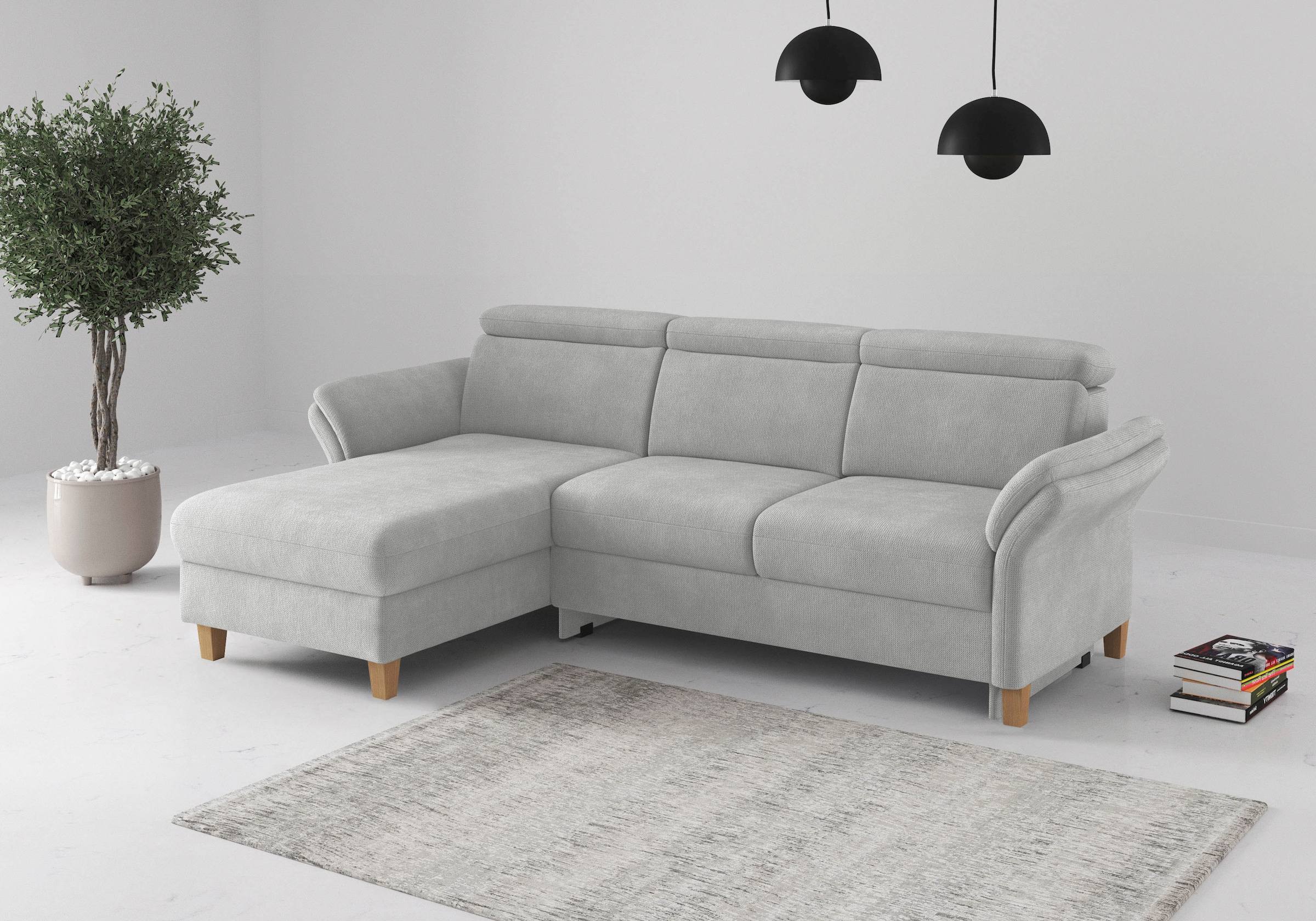 OTTO home Ecksofa "Glendale, L-Form" inkl. Kopfteilverstellung, wahlweise mit Vorziehsitz und Bettkasten