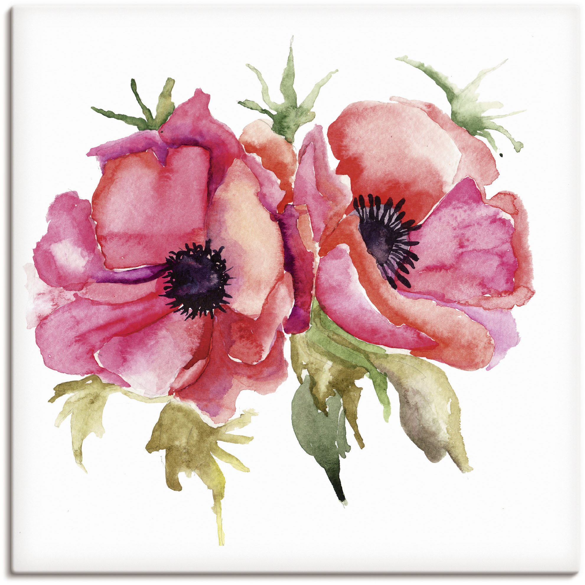 Artland Wandbild "Mohnblumen" Blumen 1 Stk. tlg. als Leinwandbild, Poster in verschied. Größen