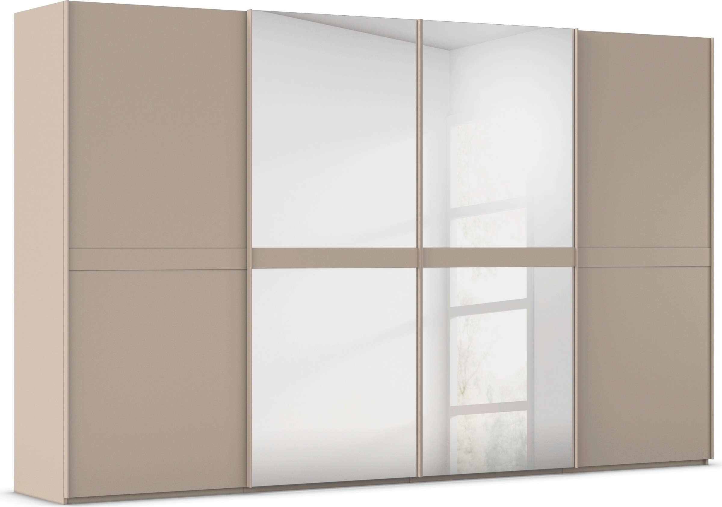 rauch "Kleiderschrank Schrank Garderobe Schlafzimmerschrank SCALE-LINE" edle Optik mit Bauchbinde in Korpusfarbe mit Spiegel MADE IN GERMANY