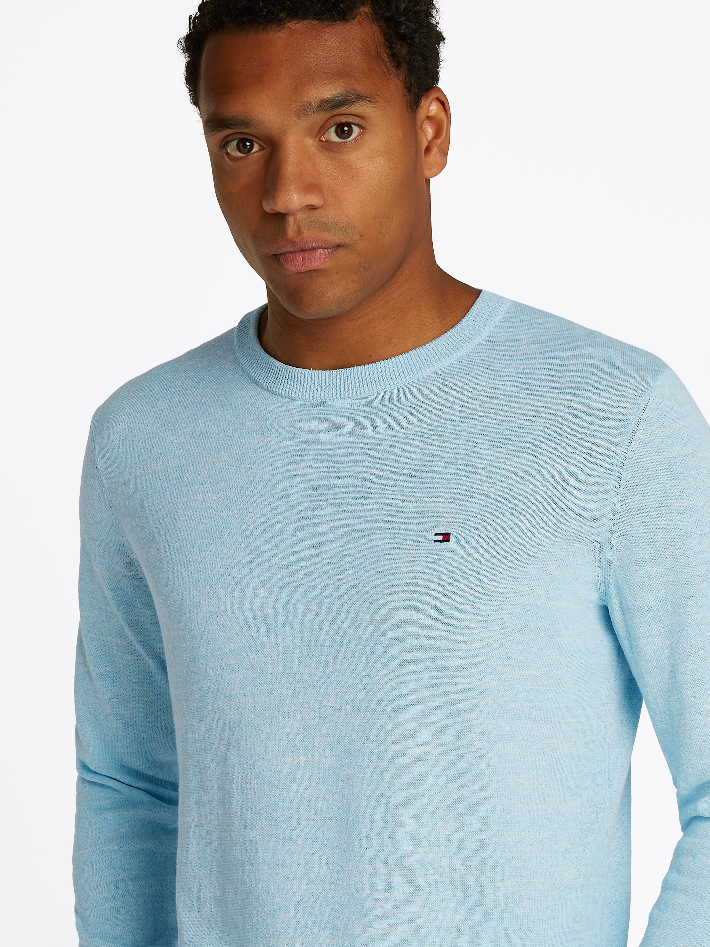 Tommy Hilfiger Rundhalspullover »COTTON LINEN CREW NECK«