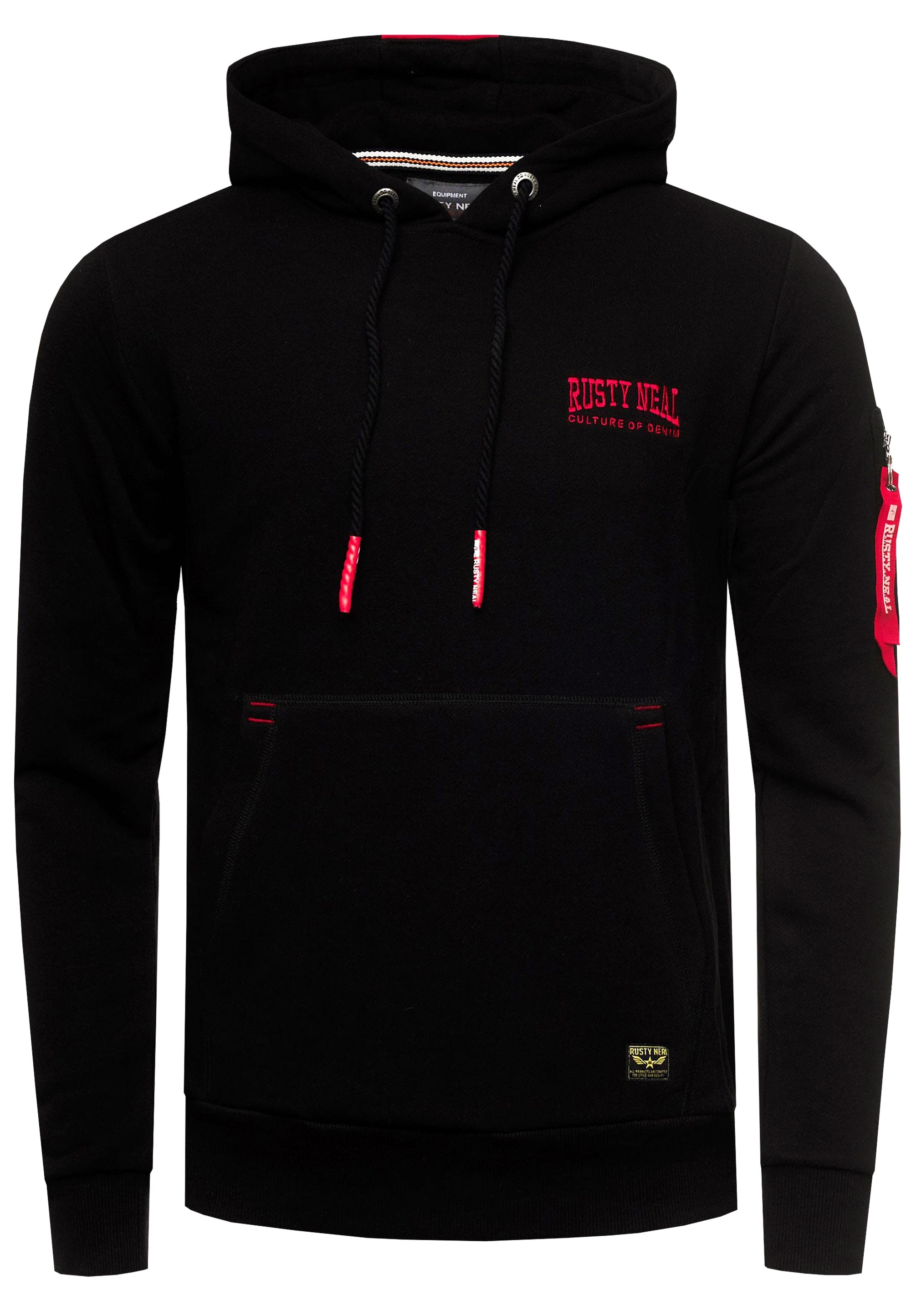 Rusty Neal Kapuzensweatshirt, mit stylischer Ärmeltasche
