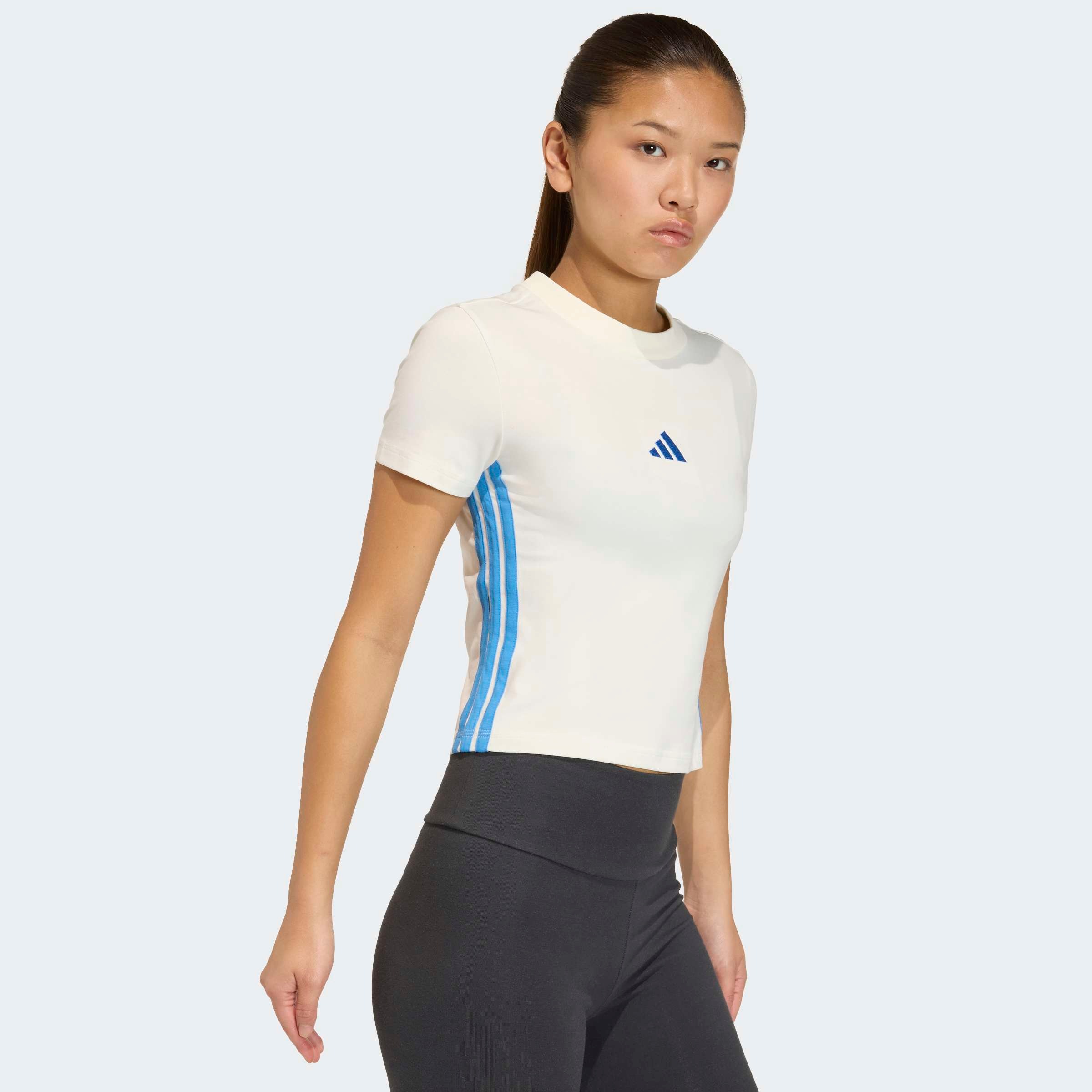 adidas Sportswear T-Shirt "ESSENTIALS 3-STREIFEN SLIM BABY" schmale Passfor günstig online kaufen