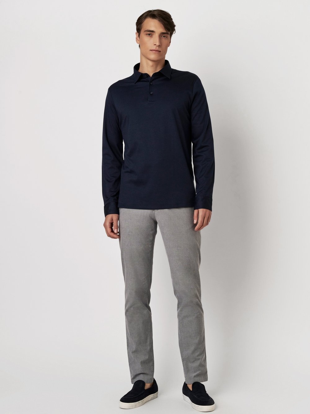 DESOTO Langarm-Poloshirt »Essential Polo Kent 1/1«, Mit Rundhalsausschnitt