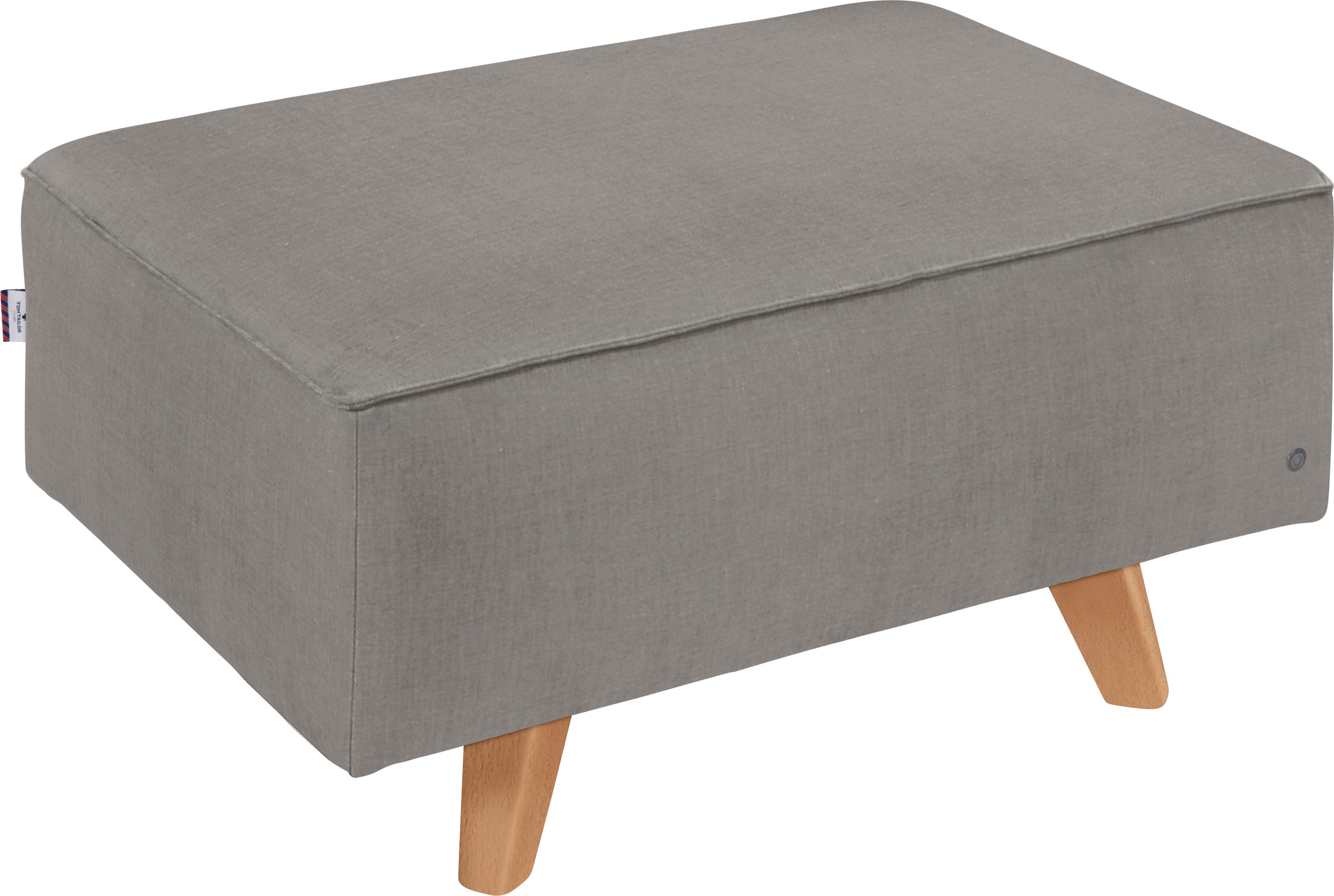 TOM TAILOR HOME Hocker "NORDIC CHIC", mit Kedernaht, Breite 85 cm, Füße Buche natur