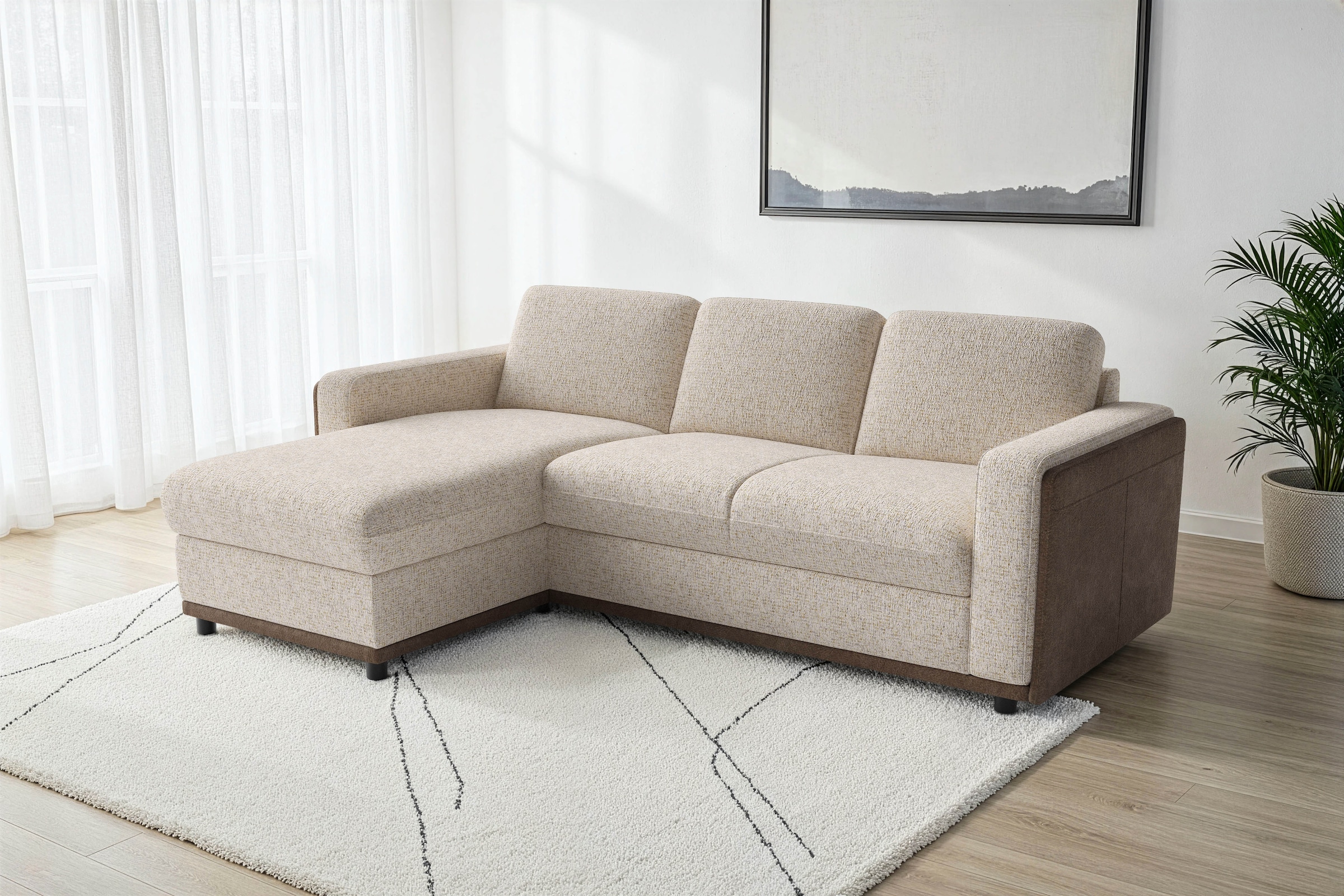 sit&more Ecksofa "Cordoba" wahlweise mit Schlaffunktion und Bettkasten oder Stauraum