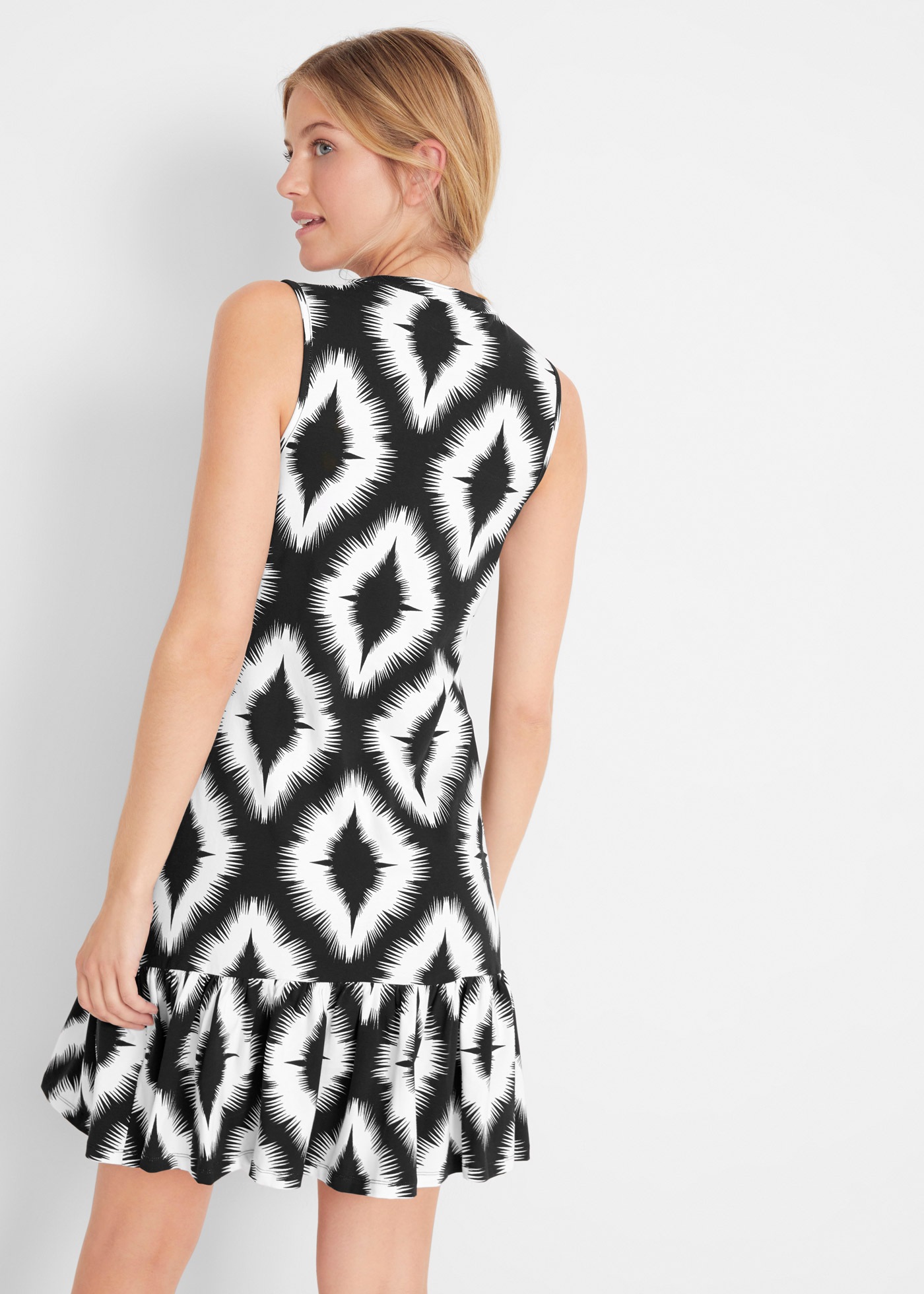 bonprix Jerseykleid "Jerseykleid aus softem Baumwoll-Mix" mit Alloverprint günstig online kaufen