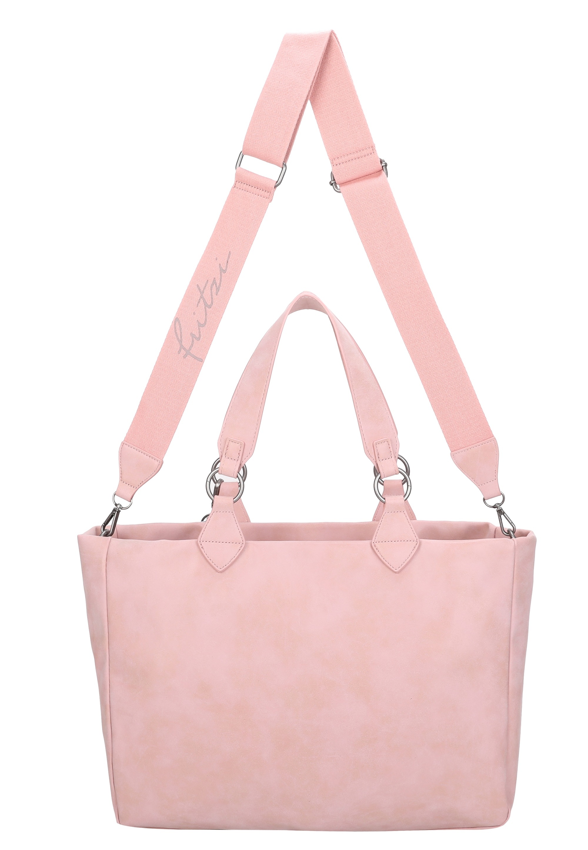 Fritzi Aus Preußen Henkeltasche FRITZI AUS PREUSSEN "Izzy Vintage", Damen, Gr. B/H/T: 42cm x 29cm x 42cm, rosa, Polyurethan (PU), unifarben, Taschen, mit Taschen-Anhänger und Schlüsselschlange 3