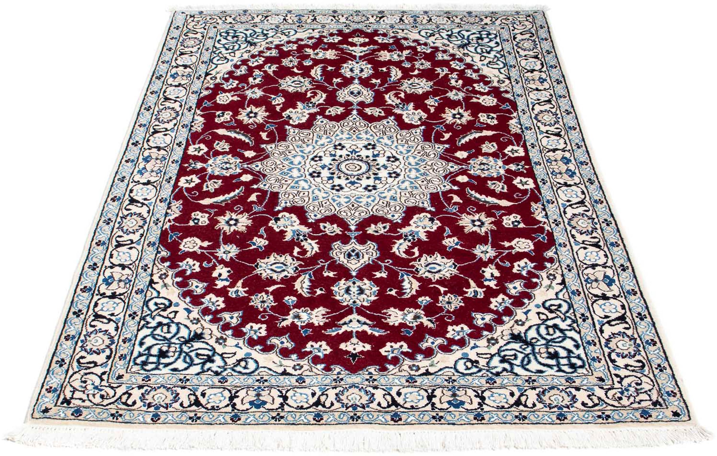 morgenland Orientteppich "Perser - Nain - Royal - 169 x 110 cm - dunkelrot", rechteckig, 10 mm Höhe, Wohnzimmer, Handgek