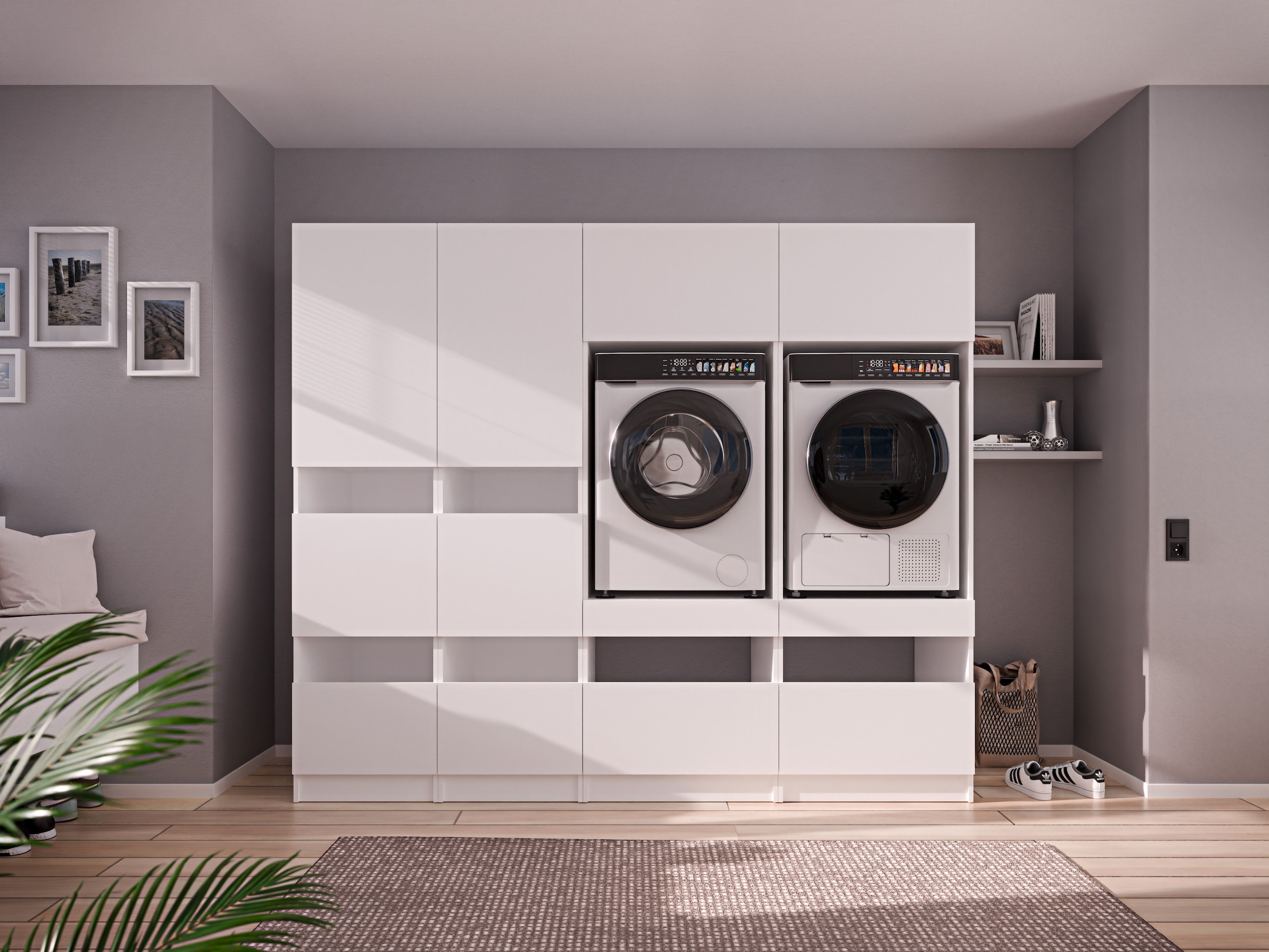 BASIC by Balculina Mehrzweckschrank-Set »Washhome B/T/H 236x68x200 cm« 4 Stk. tlg.