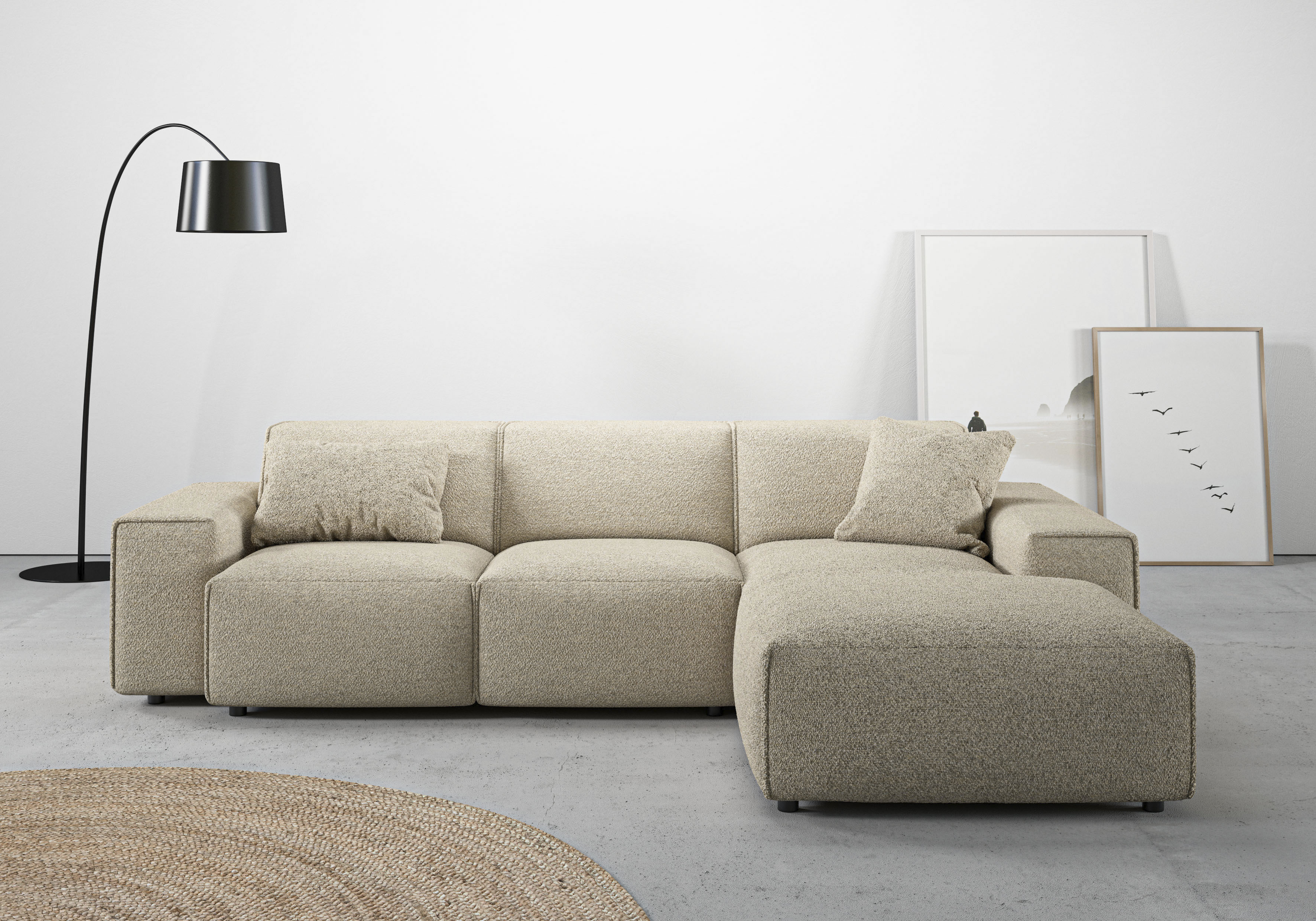 Home affaire Ecksofa "Glimminge L-Form auch in Breitcord, Feincord + Easy care-Bezug," Breite 264, Zierkissen