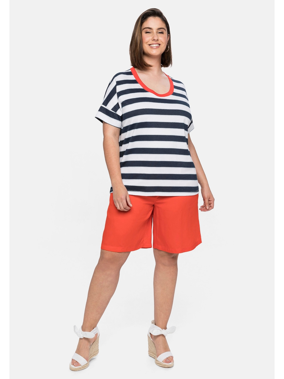 Sheego T-Shirt »Große Größen«, mit Glitzergarn, in Oversize-Form für kaufen  | BAUR