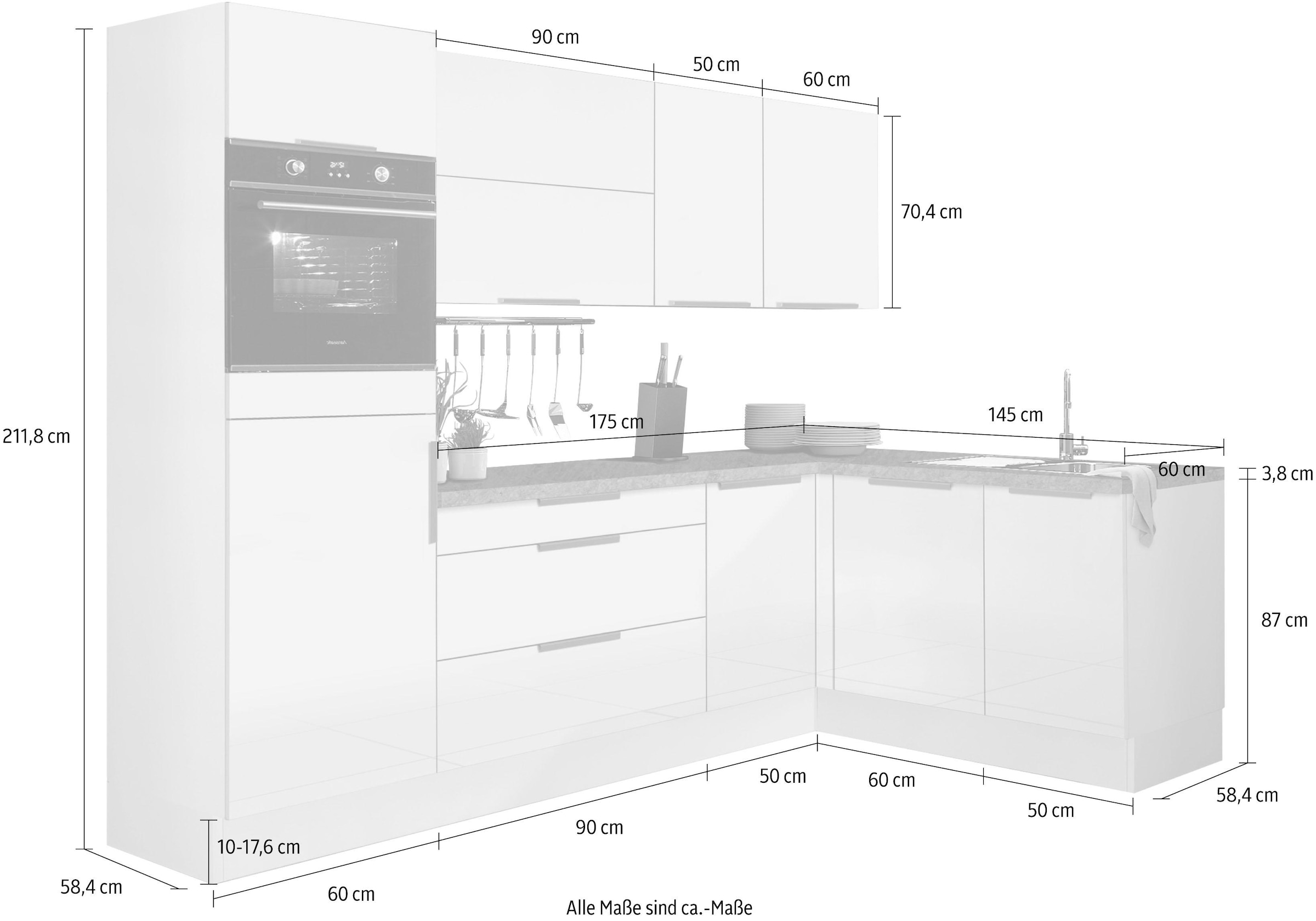 »Tara«, BAUR Vollauszug Stellbreite und Soft-Close-Funktion, mit cm x 175 Winkelküche 265 OPTIFIT | bestellen