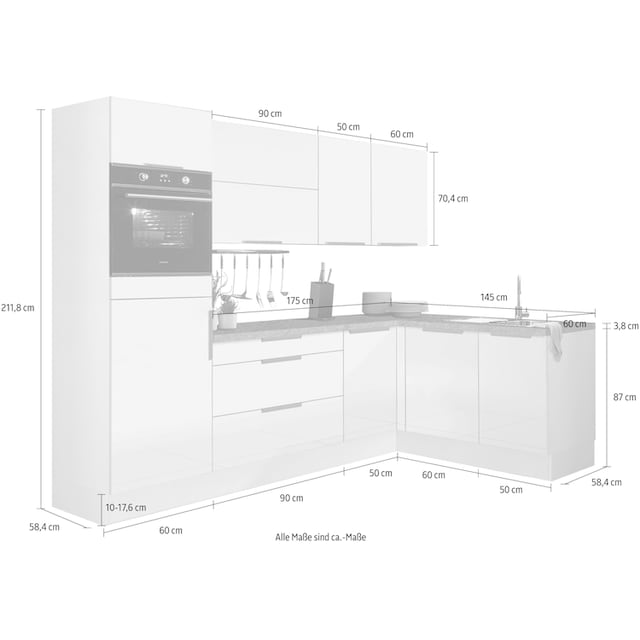 OPTIFIT Winkelküche »Tara«, mit Vollauszug und Soft-Close-Funktion,  Stellbreite 265 x 175 cm bestellen | BAUR